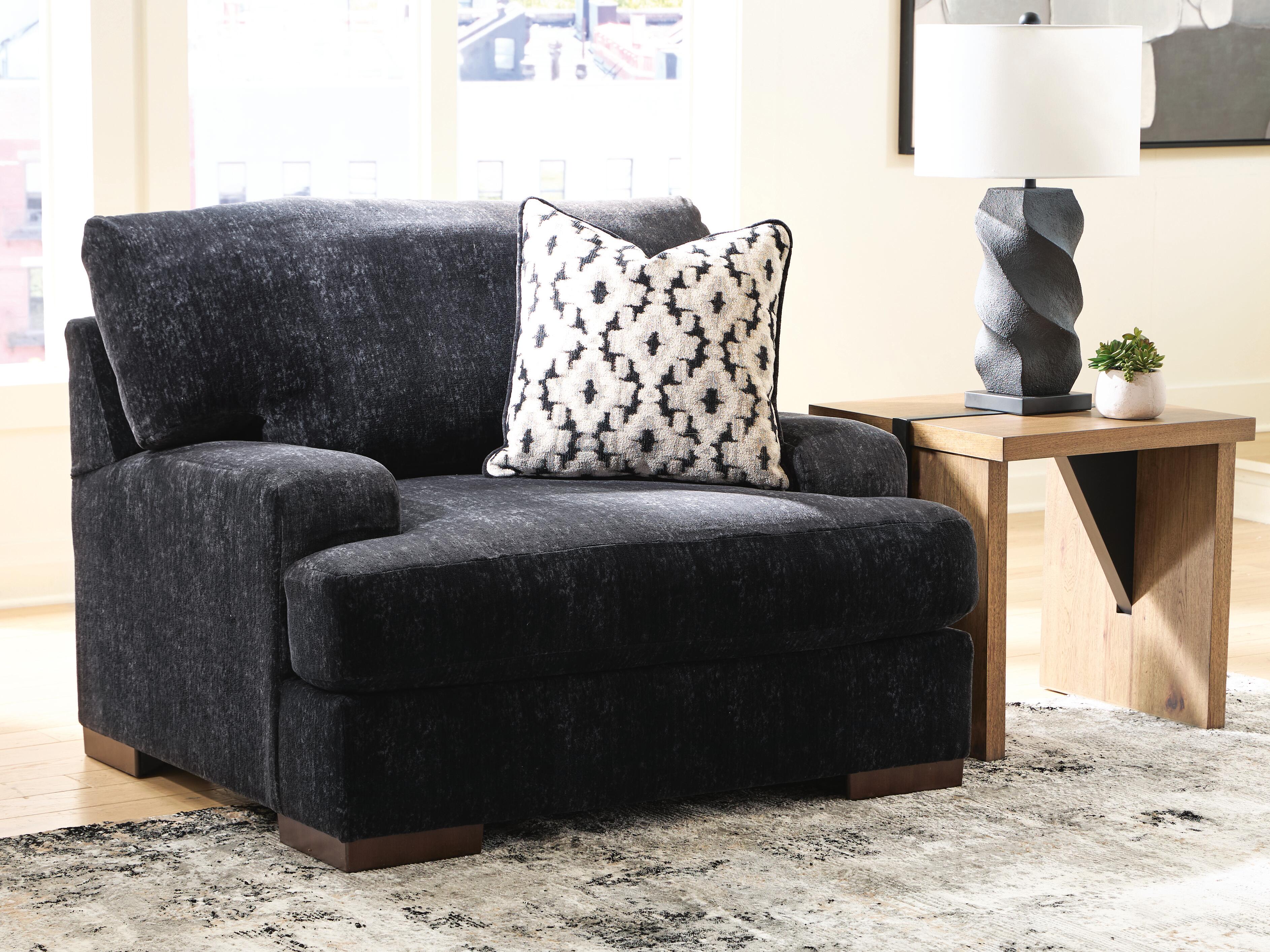 Dar Furniture - Ashley Furniture - Whitmore Manor Oversized Chair - Chair and a Half / Black Pearl - 8040423