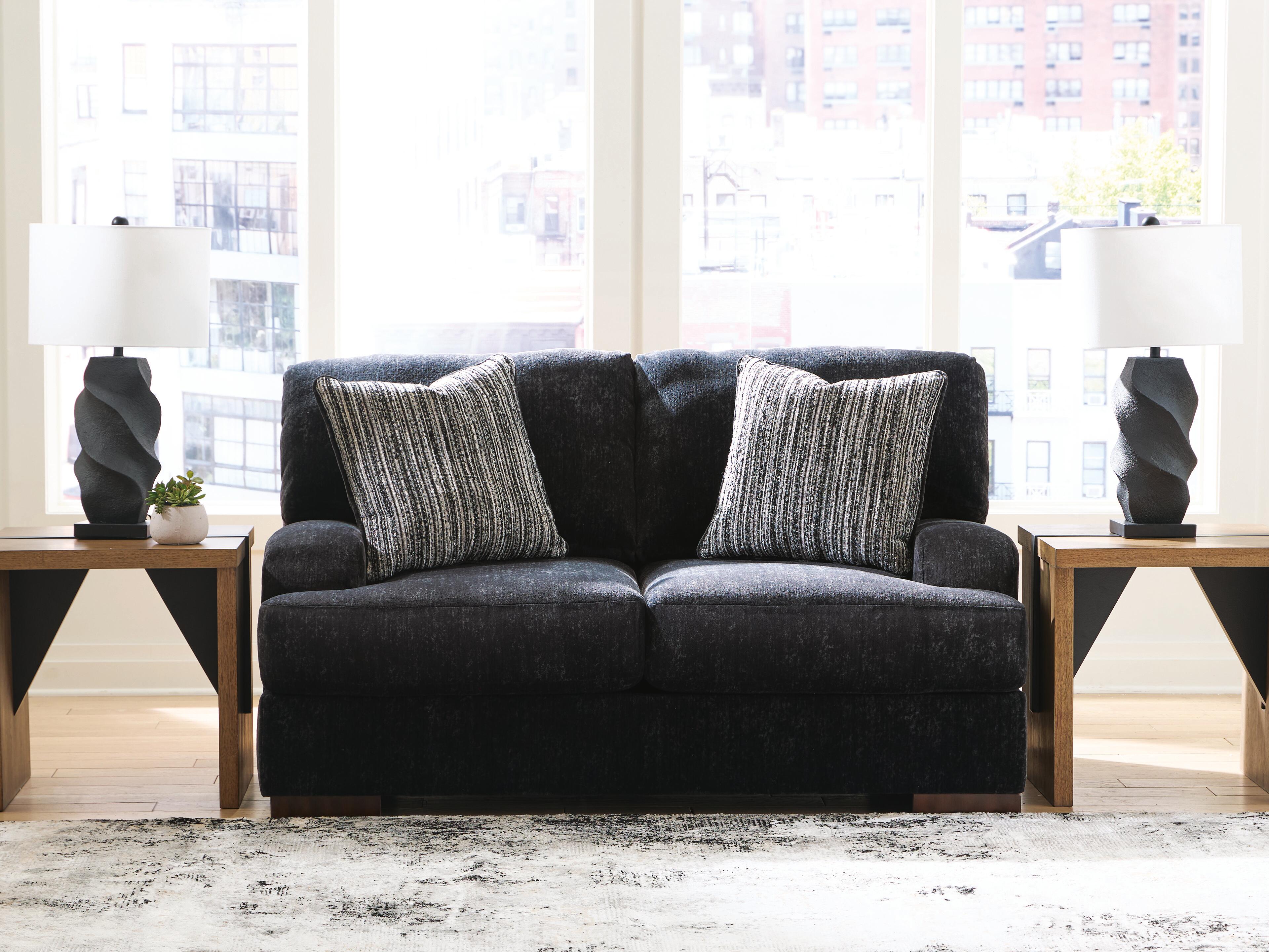 Dar Furniture - Ashley Furniture - Whitmore Manor Loveseat - Loveseat / Black Pearl - 8040435