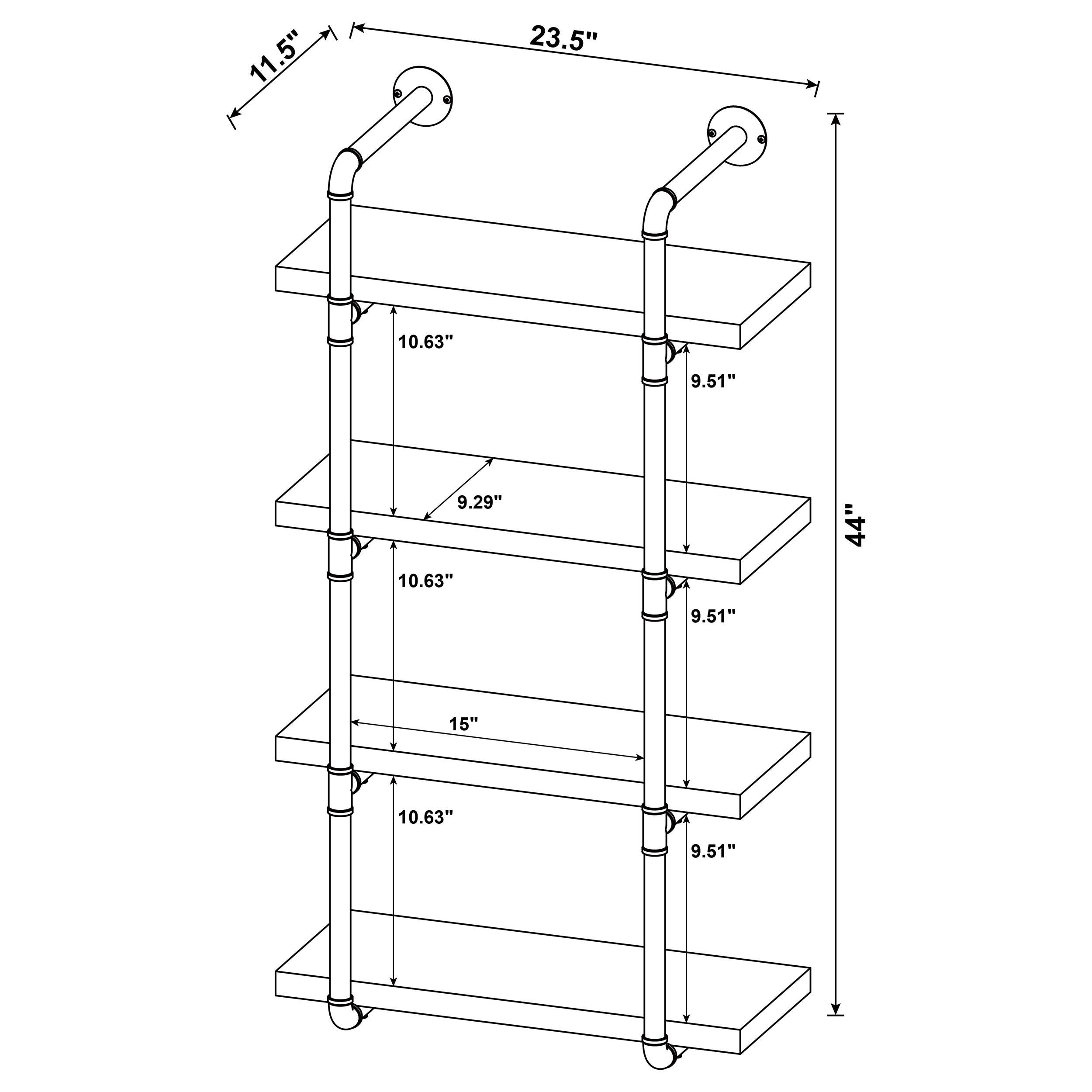 Elmcrest 24-inch 4-shelf Wall Bookshelf Rustic Oak