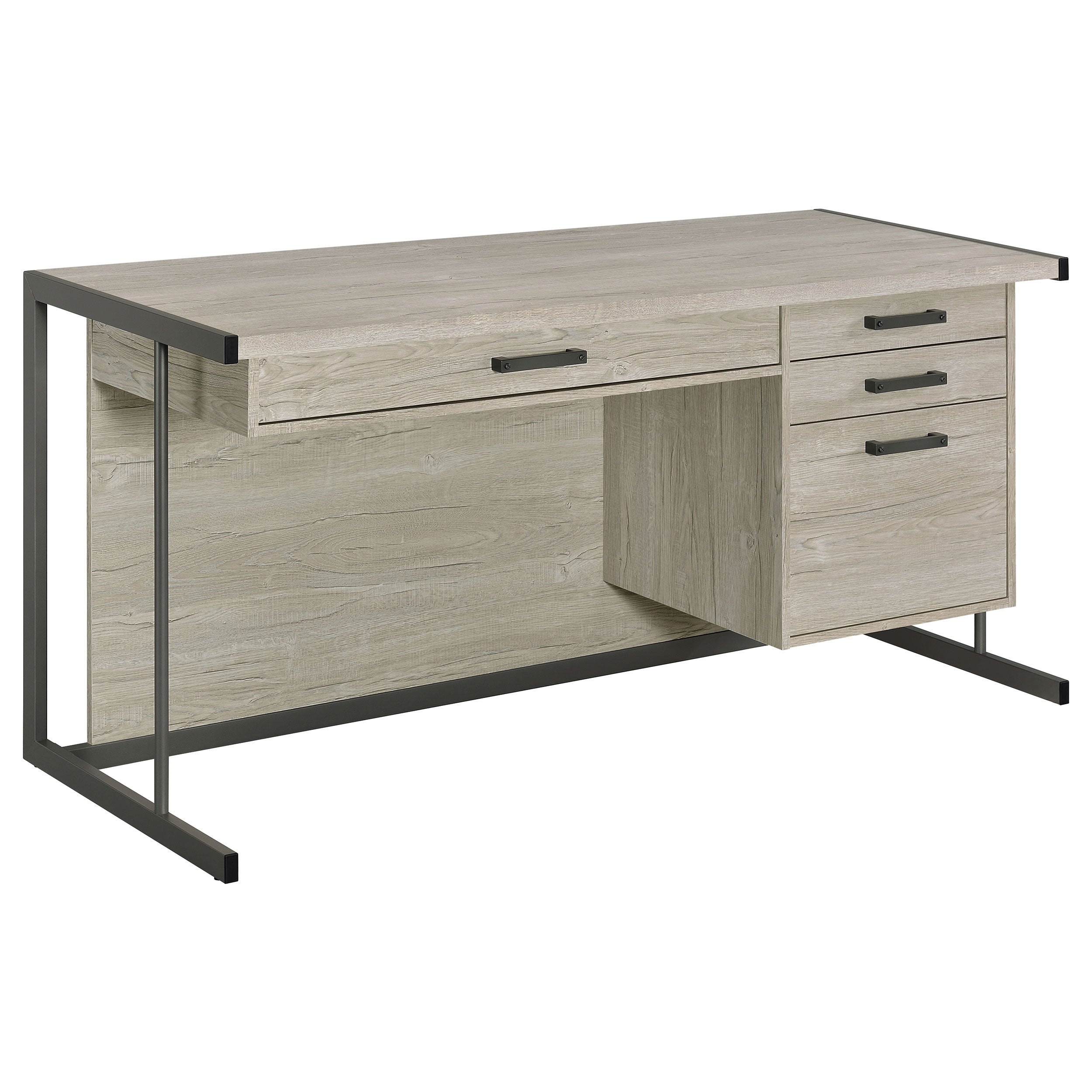 Dar Furniture - Coaster - Loomis 60-inch 4-drawer Computer Desk Whitewashed Grey - 805881