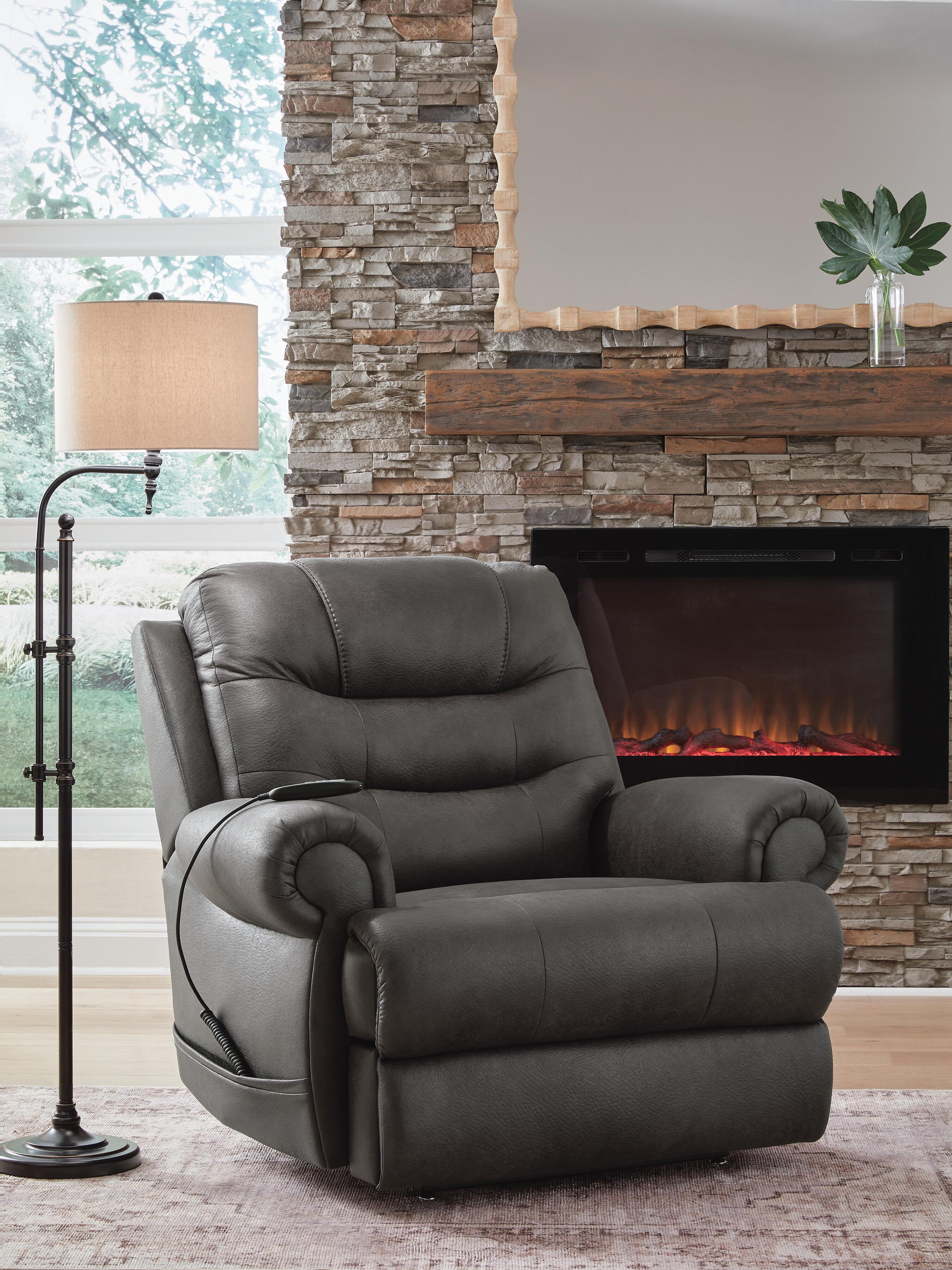 Dar Furniture - Ashley Furniture - Revived and Restored Power Lift Recliner - Power Lift Recliner / Granite - PC8240612
