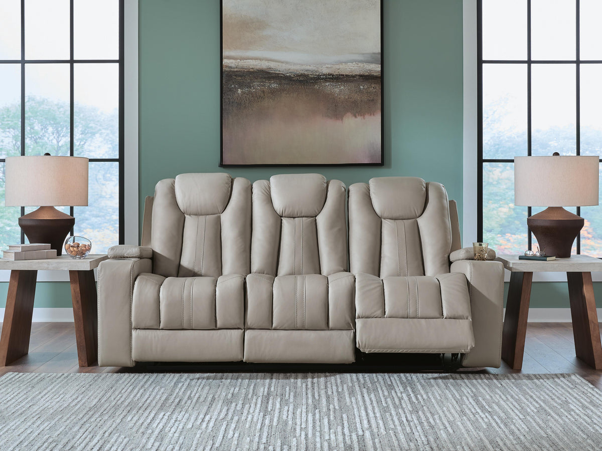 Dar Furniture - Ashley Furniture - Elevate Edges Reclining Sofa with Drop Down Table - REC Sofa w/Drop Down Table / Coin - PC8330589