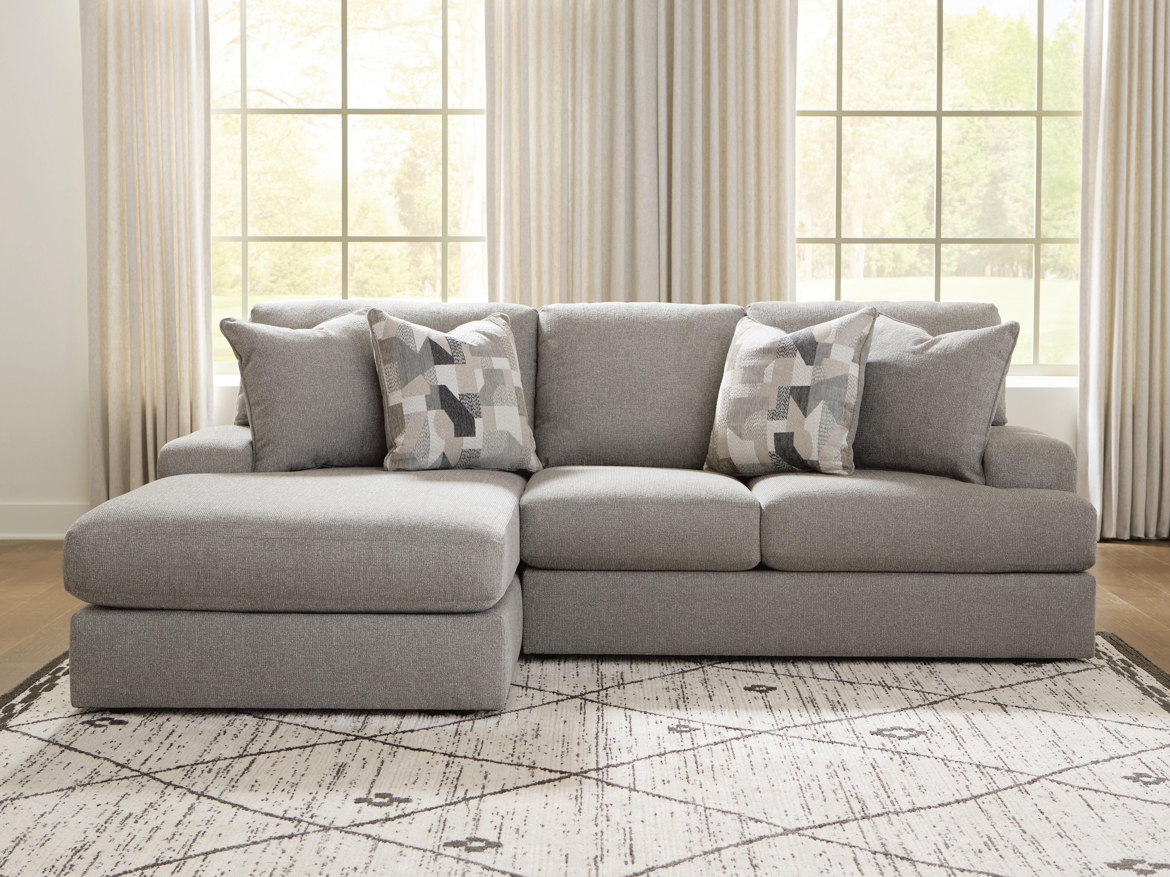 Dar Furniture - Ashley Furniture - Lindon 2-Piece Sectional with Chaise - RAF 2-Piece Sectional with Chaise / Smoke - 84704S1