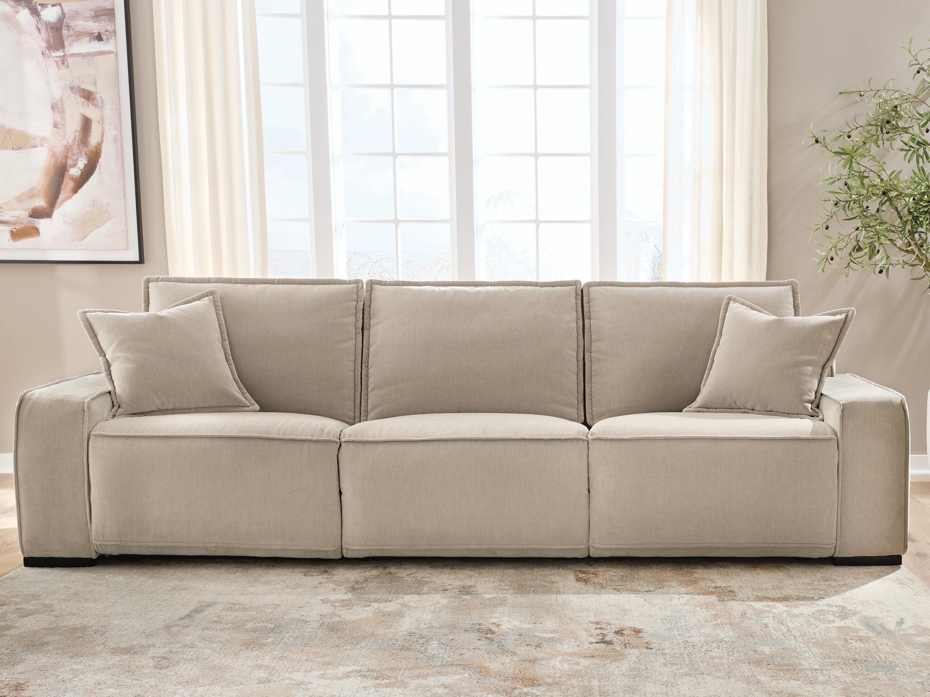 Dar Furniture - Ashley Furniture - Carceri 3-Piece Power Sectional Reclining Sofa - 3-Piece Power Sectional Reclining Sofa / Cashmere - 87003S3