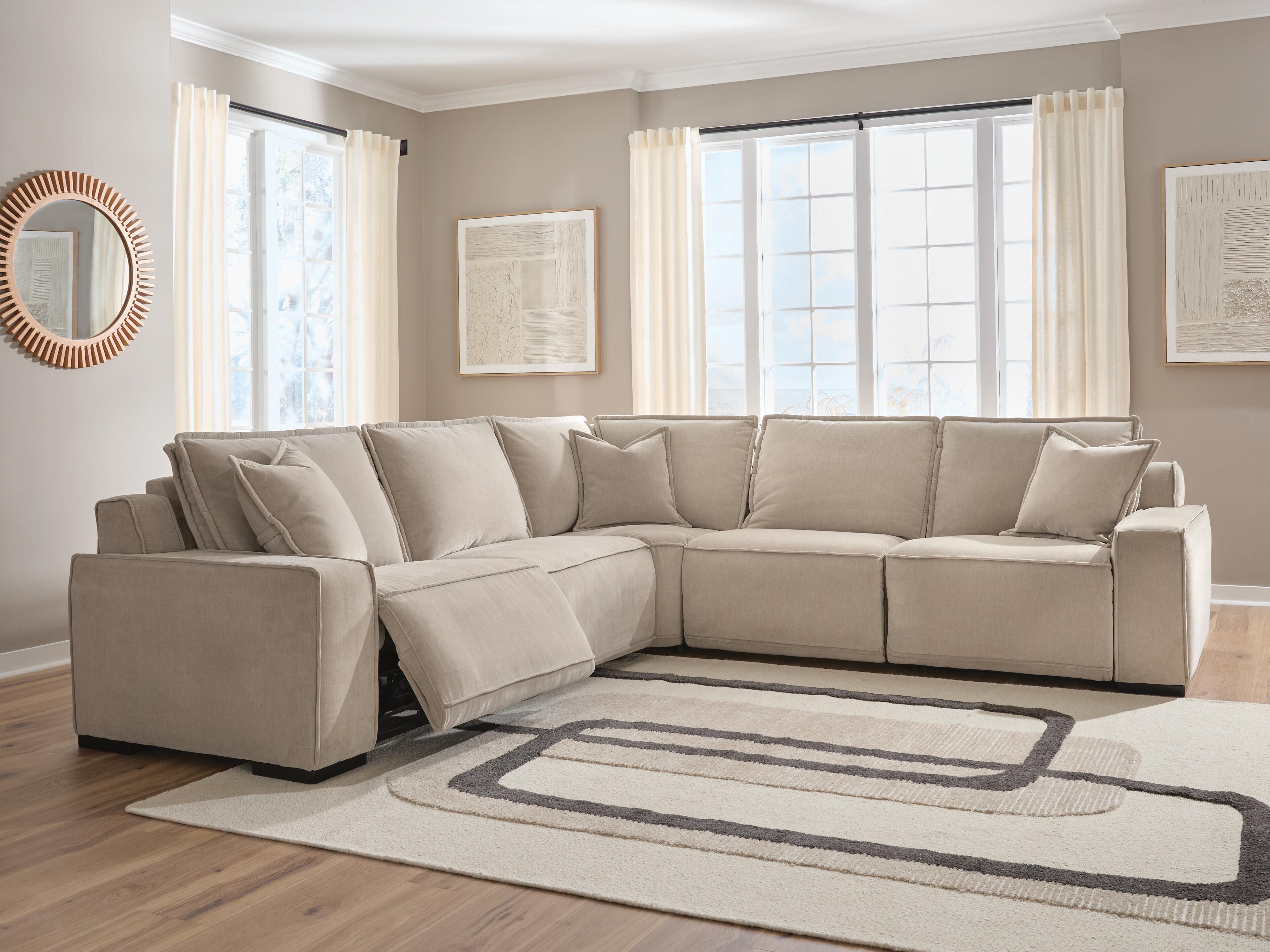 Dar Furniture - Ashley Furniture - Carceri 5-Piece Power Sectional Reclining Sofa - 5-Piece Power Sectional Reclining Sofa / Cashmere - 87003S4