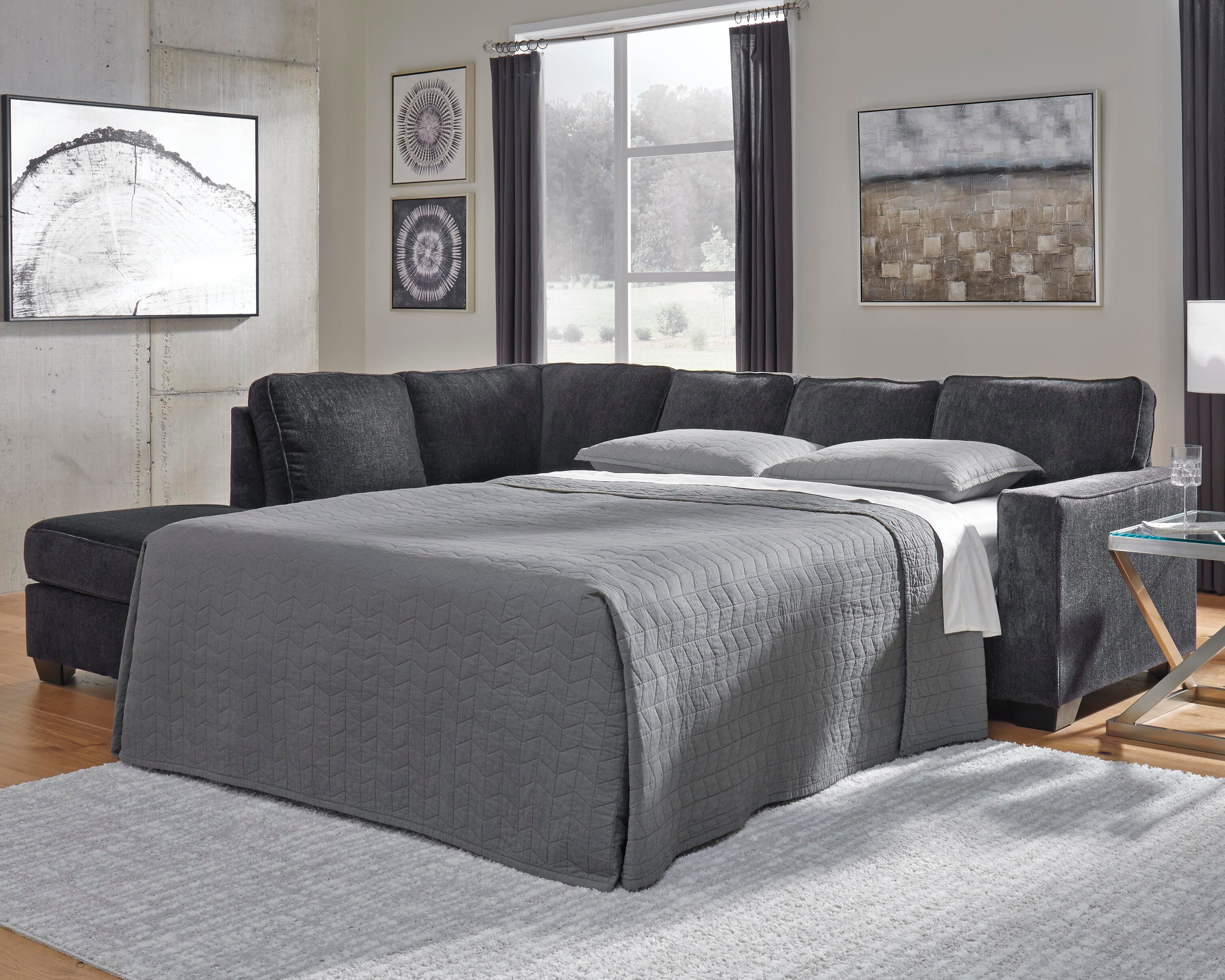 Dar Furniture - Ashley Furniture - Altari 2-Piece Sleeper Sectional with Chaise - RAF 2-Piece Sleeper Sectional with Chaise / Slate - 87213S4