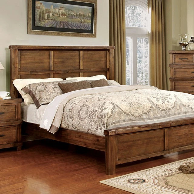 Baddock Queen, E.King, & Cal.King Bed Antique Oak