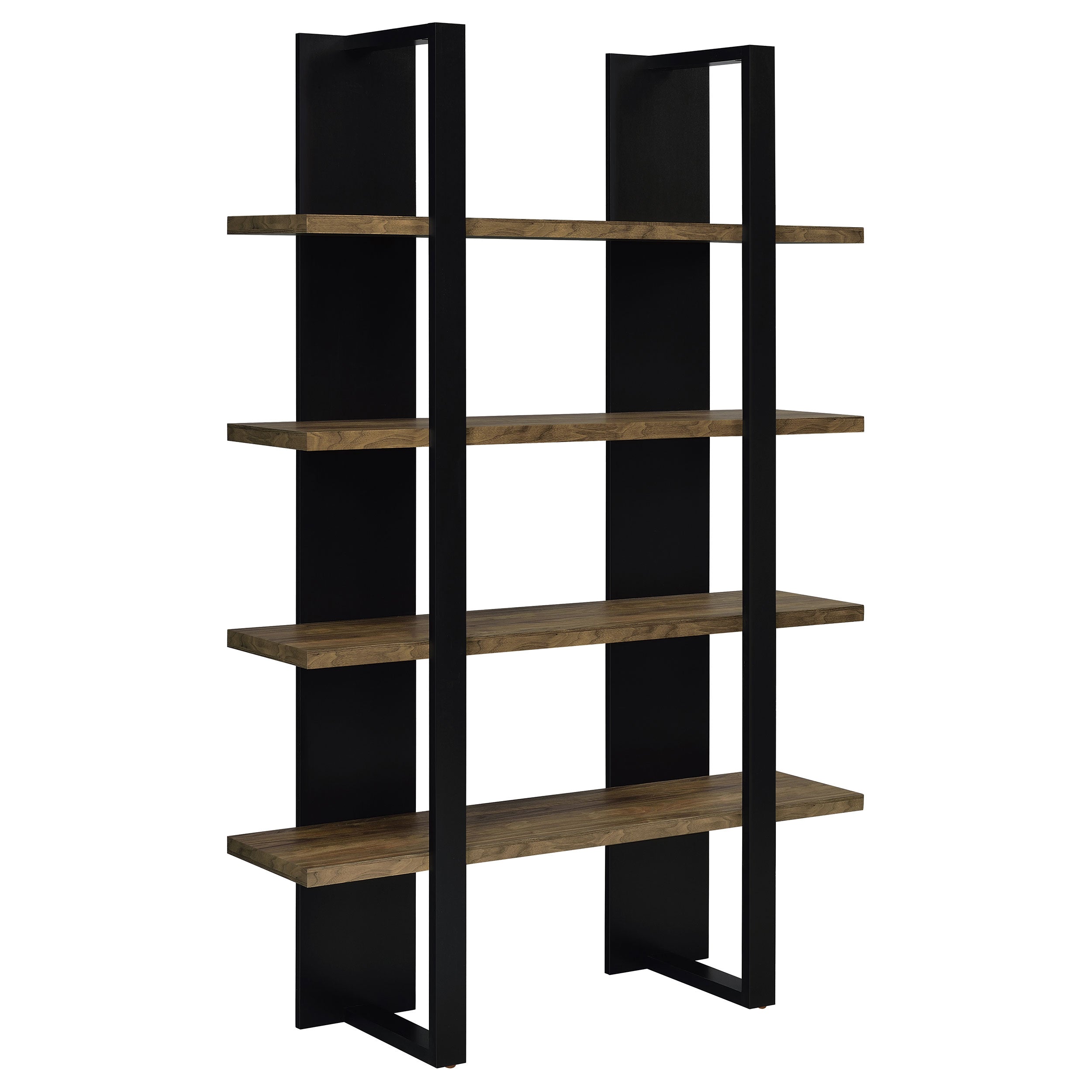 Dar Furniture - Coaster - Danbrook 71-inch 4-shelf Bookshelf Black and Aged Walnut - 882036