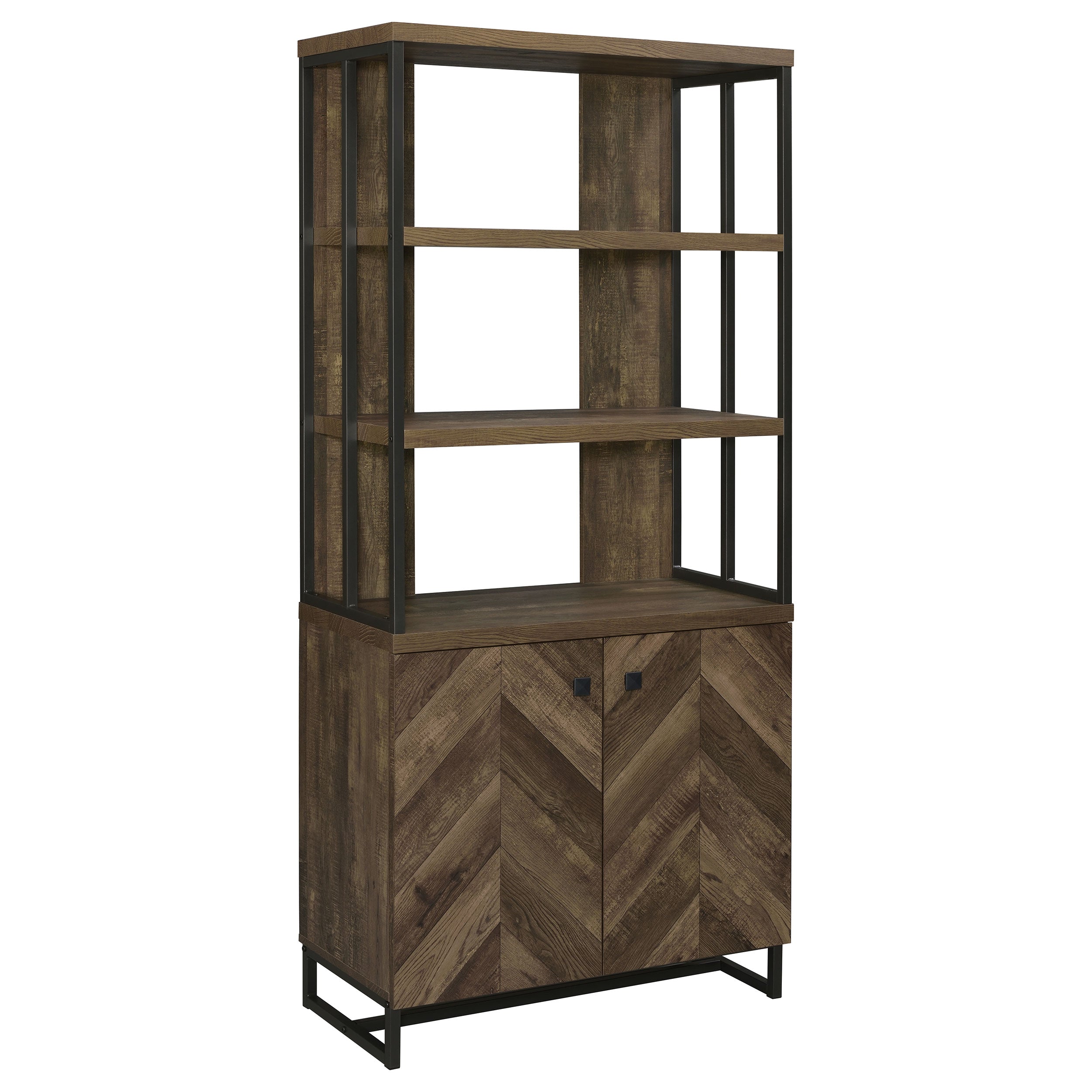 Dar Furniture - Coaster - Millbrook 71-inch 2-door Storage Bookshelf Rustic Oak - 882093