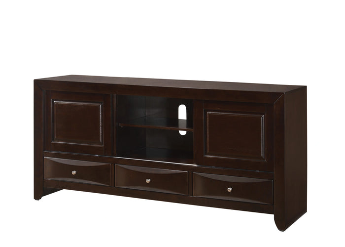 Crown Mark Emily TV Stand In Dark Cherry