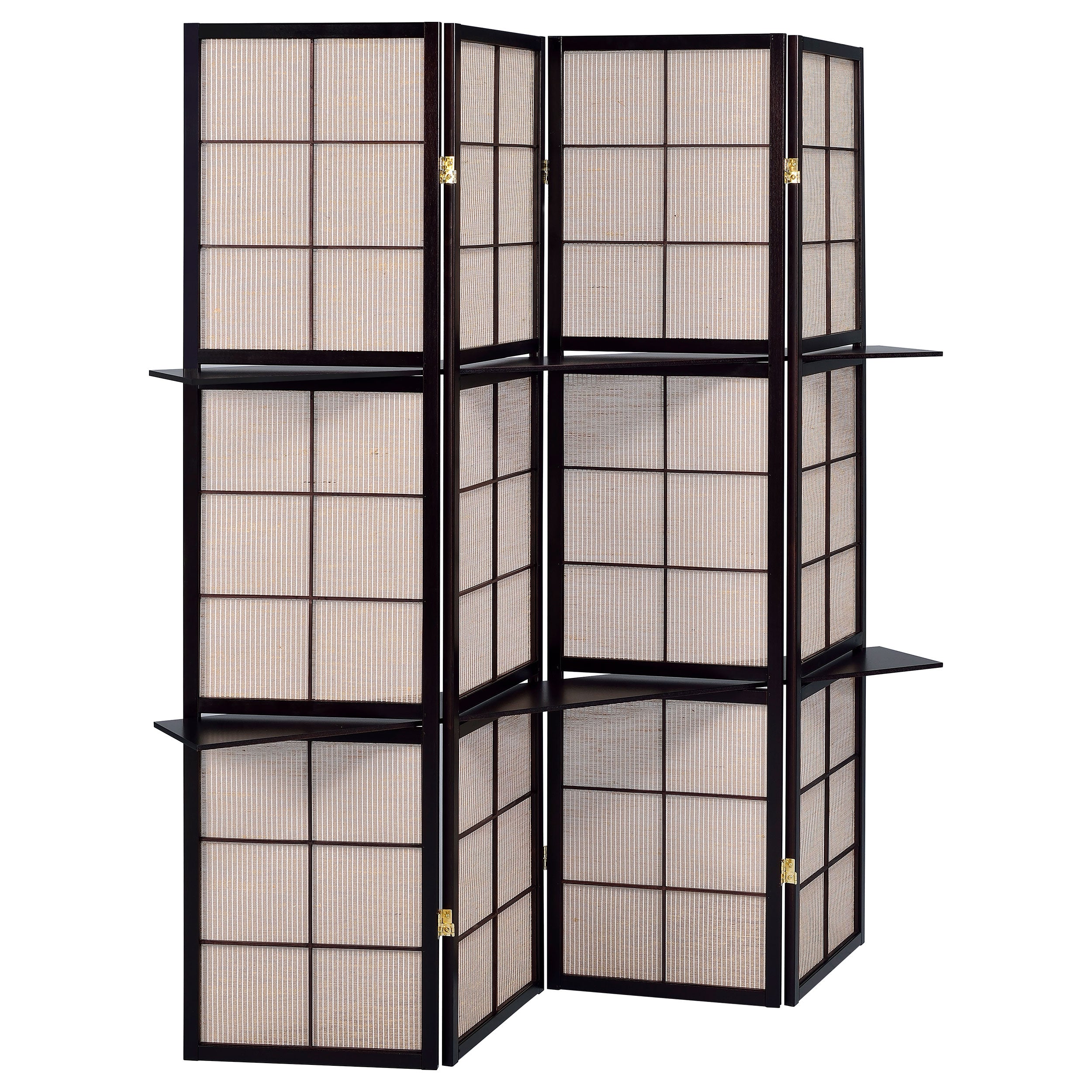 Dar Furniture - Coaster - Iggy 4-Panel Room Divider Folding Shoji Screen Cappuccino - 900166