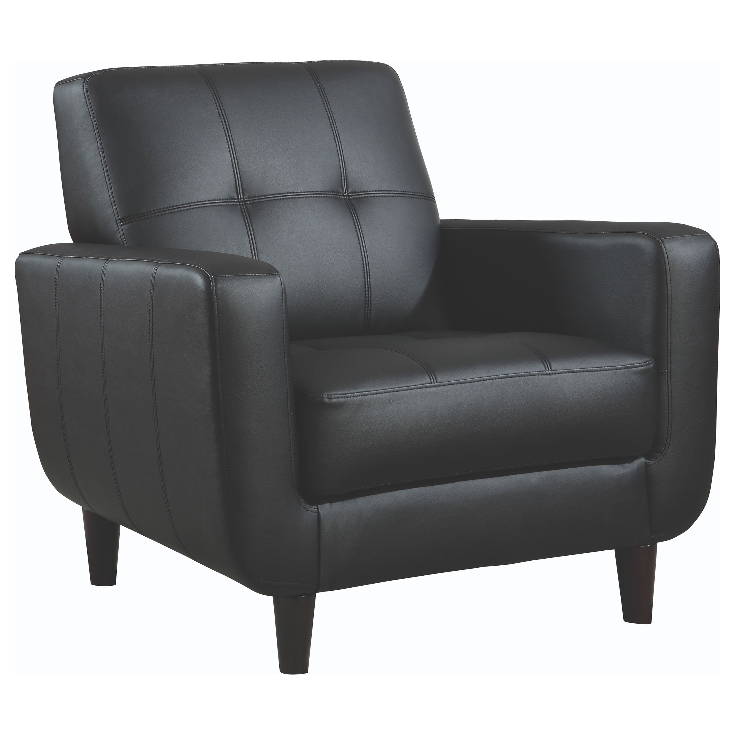 Dar Furniture - Coaster - Aaron Upholstered Track Arm Tufted Accent Chair Black - 900204