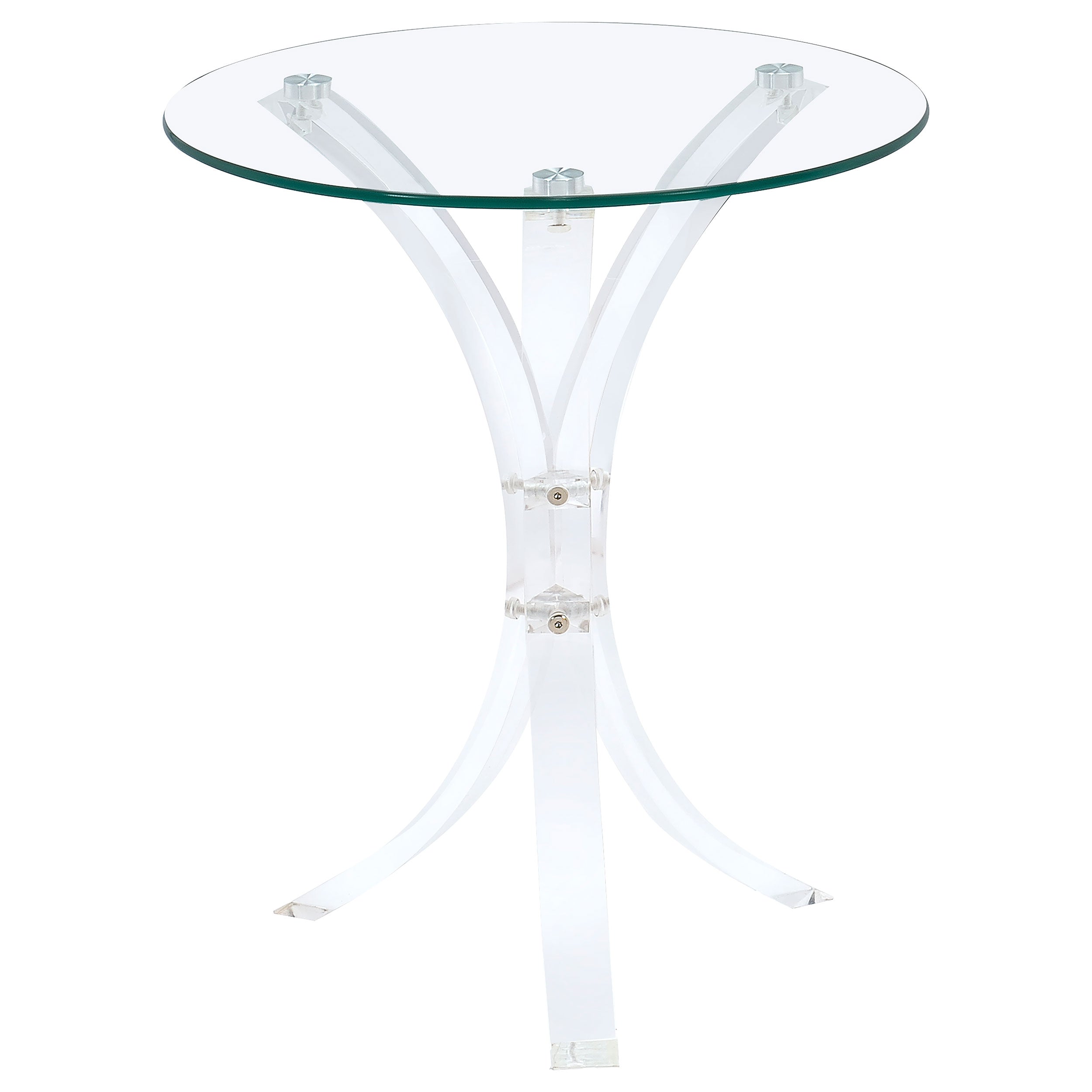 Dar Furniture - Coaster - Laning Round Glass Top Acrylic Side Table Clear - 900490