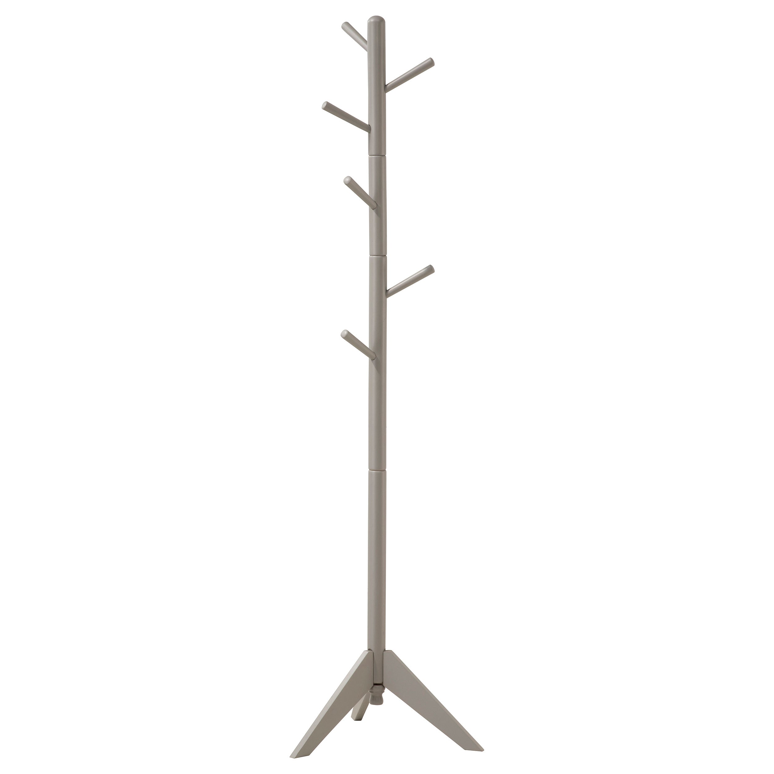 Dar Furniture - Coaster - Devlin 6 Hook Freestanding Wood Coat Rack Hat Hanger Grey - 900632