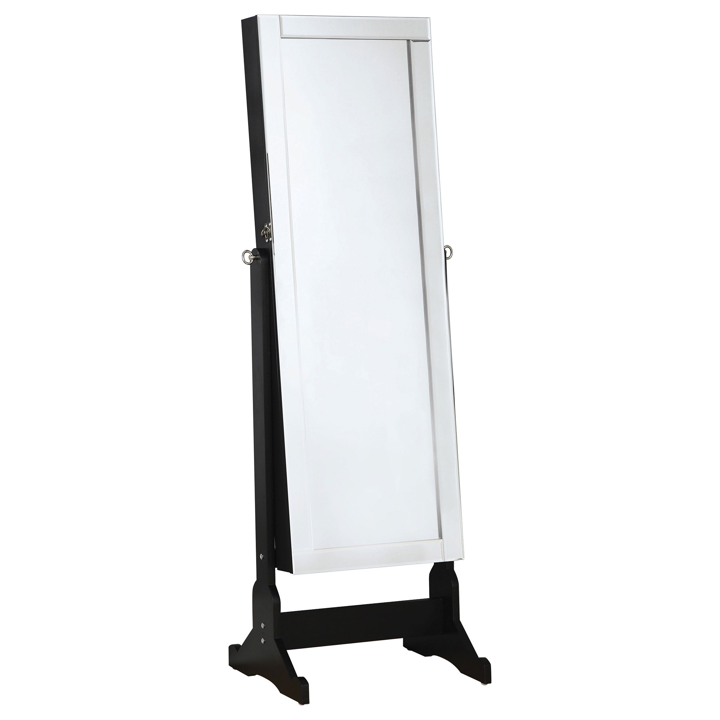 Dar Furniture - Coaster - Cortez Cheval Mirror with Jewelry Storage Black - 901828