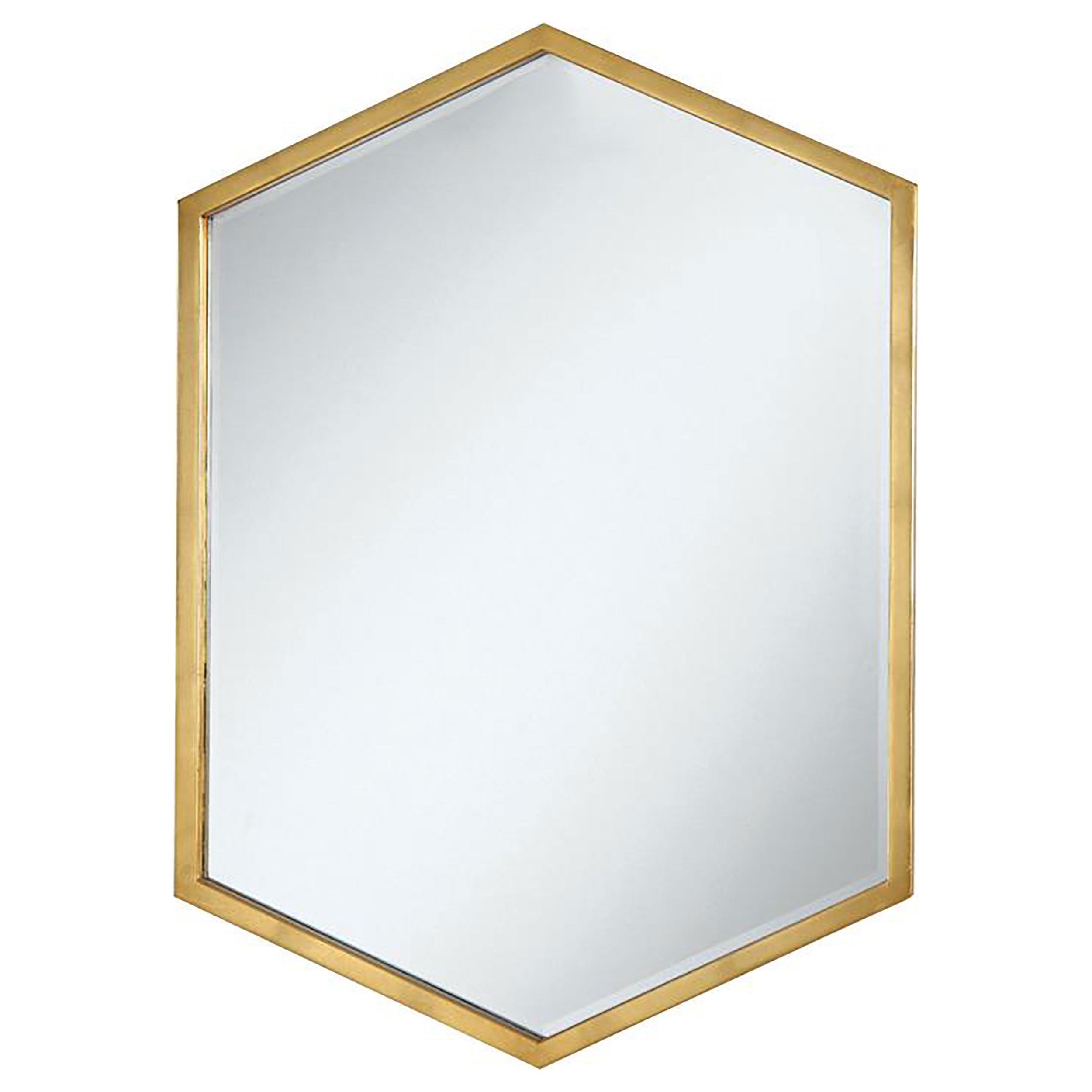 Dar Furniture - Coaster - Bledel 24 x 34 Inch Hexagonal Wall Mirror Gold - 902356