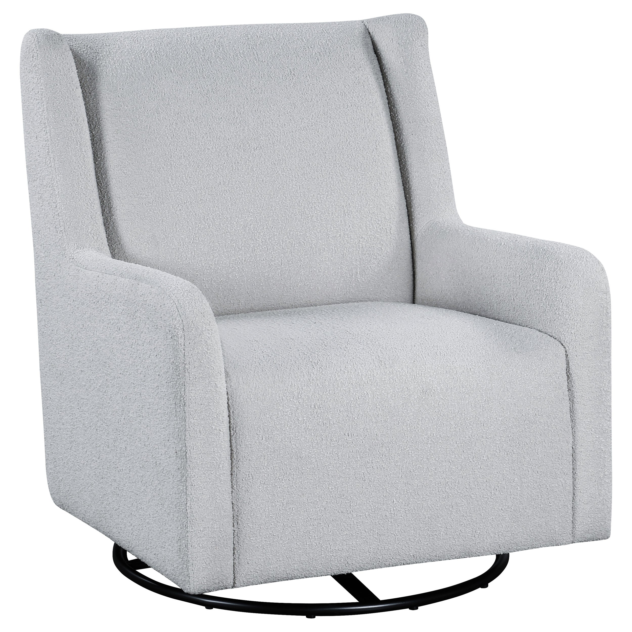 Dar Furniture - Coaster - Serra Boucle Upholstered Swivel Glider Dove Grey - 902454