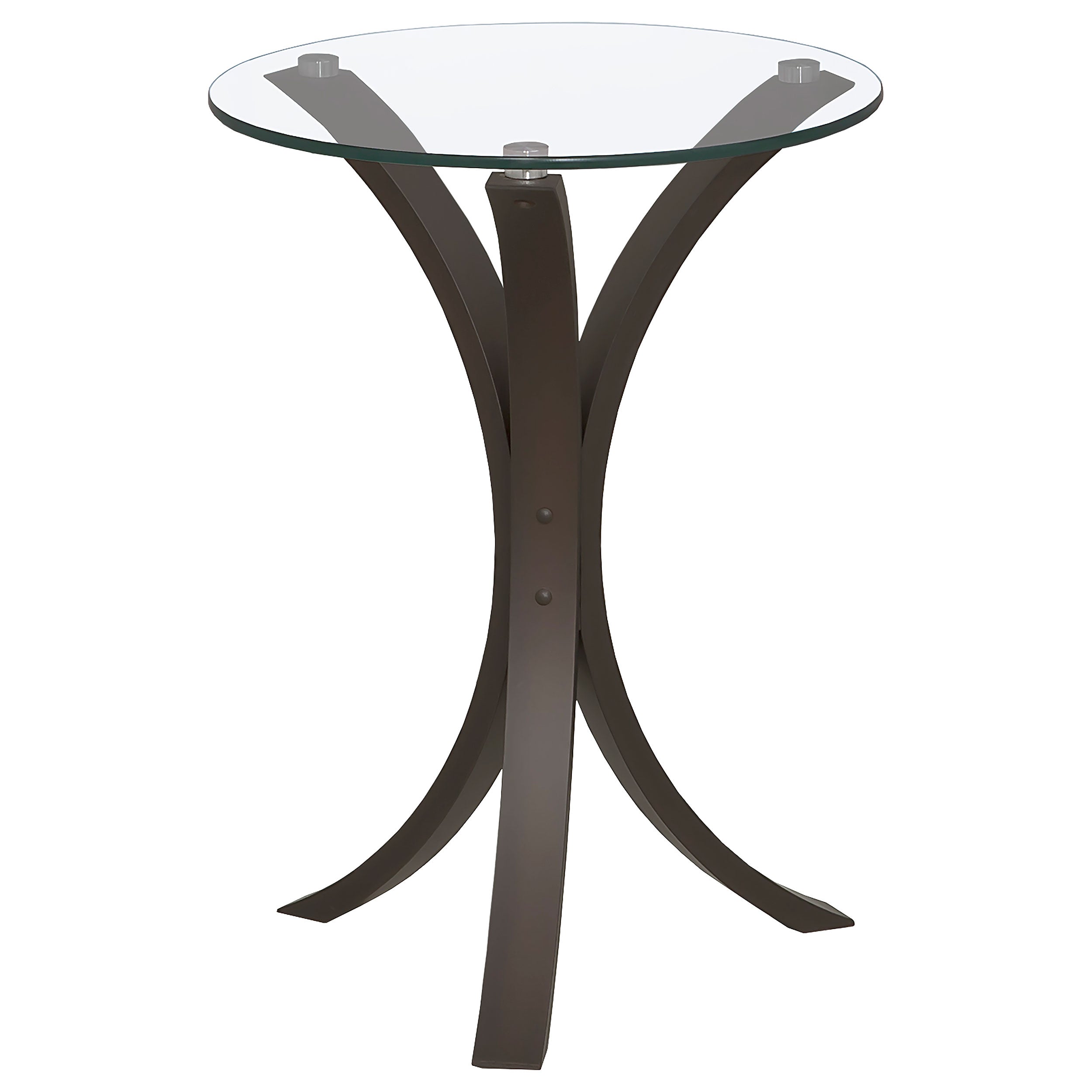 Dar Furniture - Coaster - Edgar Round Glass Top Accent Side Table Cappuccino - 902867