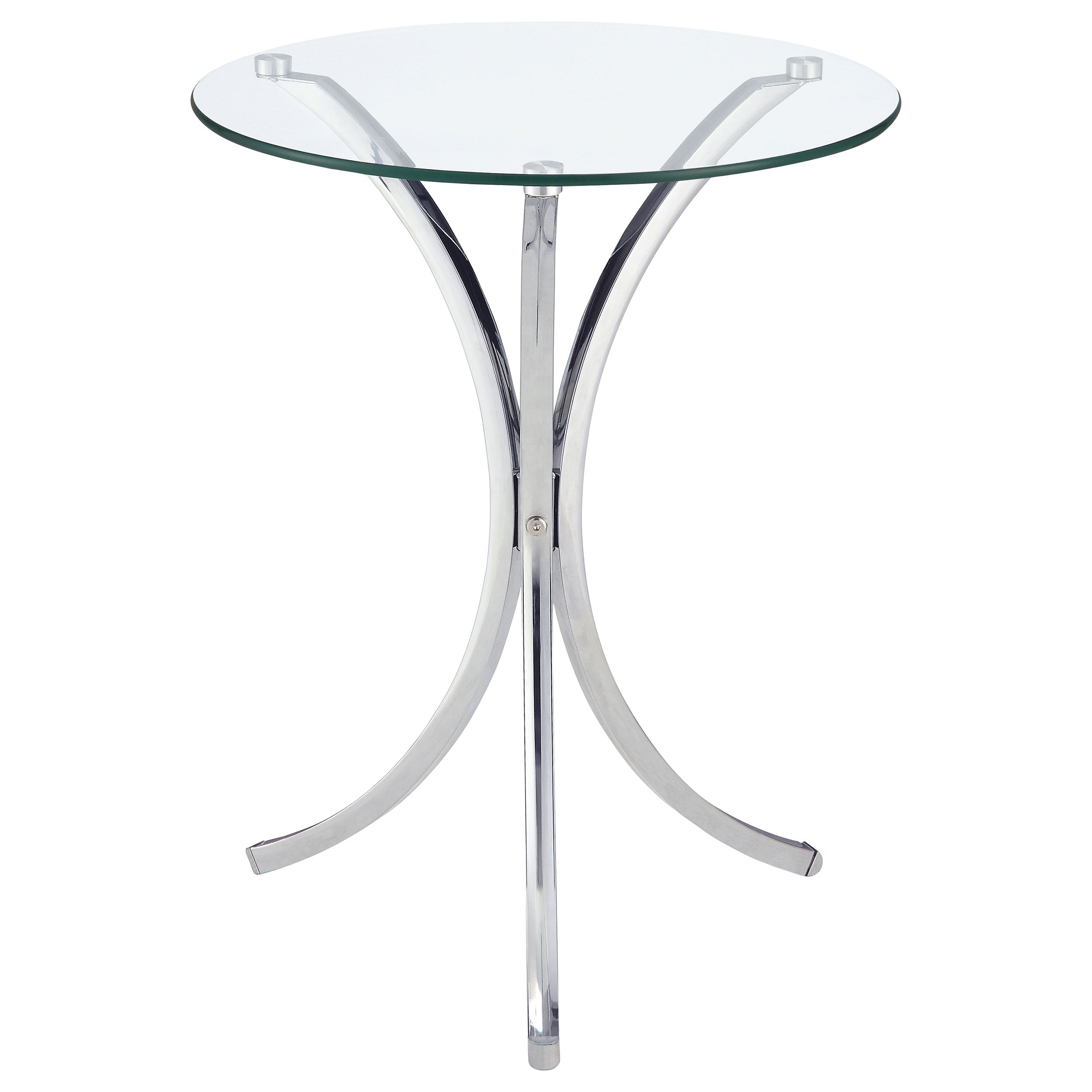 Dar Furniture - Coaster - Eloise Round Glass Top Accent Side Table Chrome - 902869