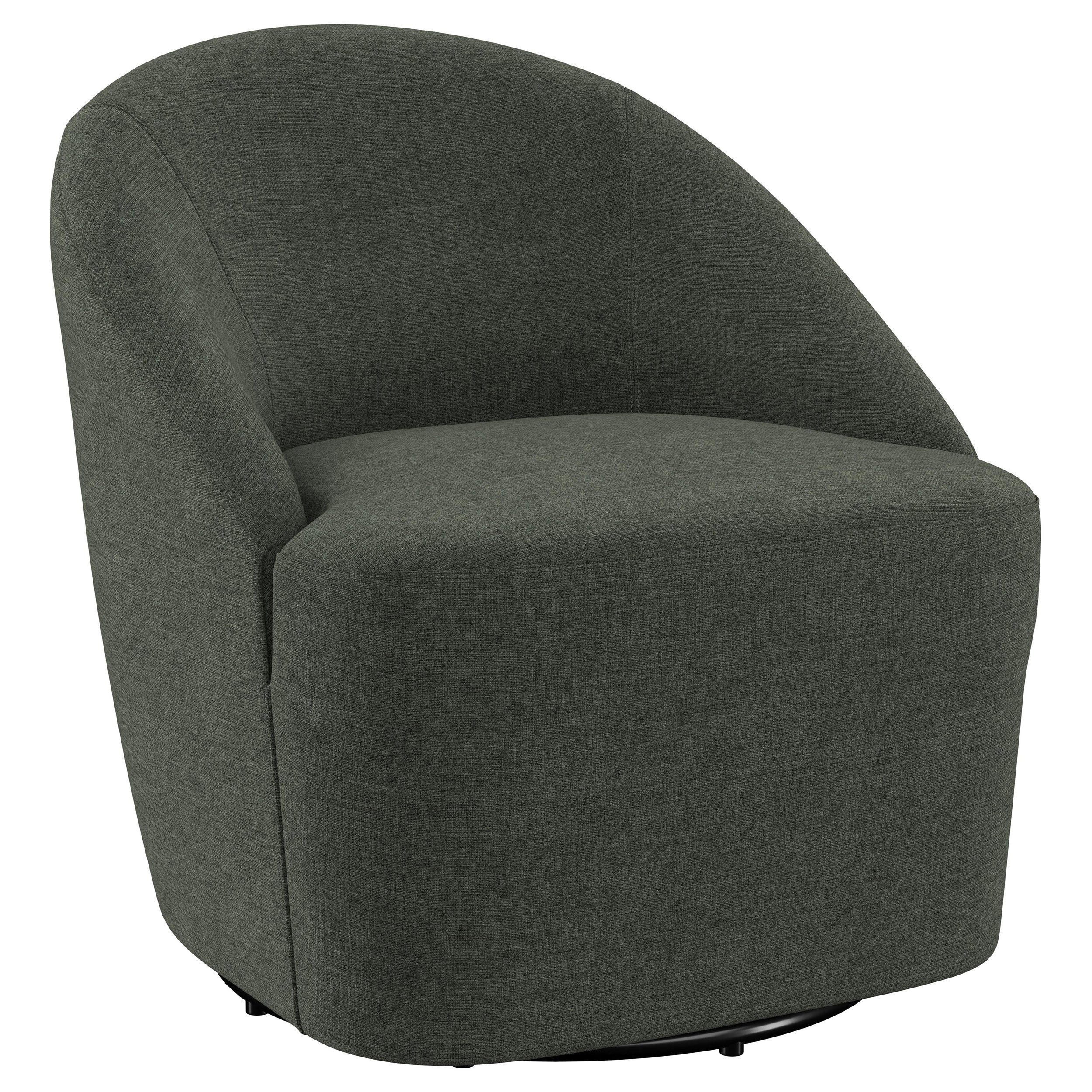 Dar Furniture - Coaster - Leon Upholstered Barrel Accent Swivel Chair Hunter Green - 903075