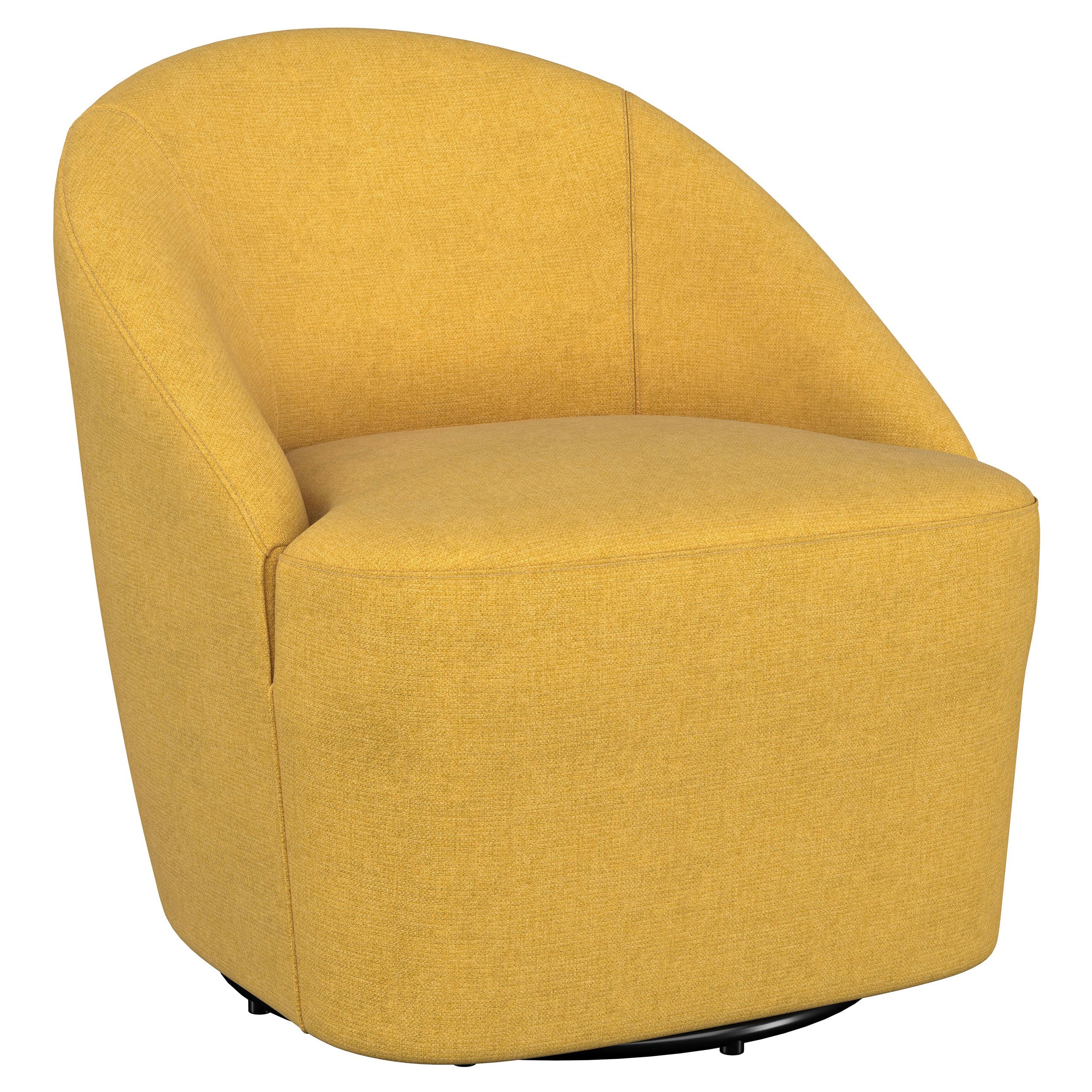 Dar Furniture - Coaster - Leon Upholstered Barrel Accent Swivel Chair Mustard Yellow - 903076