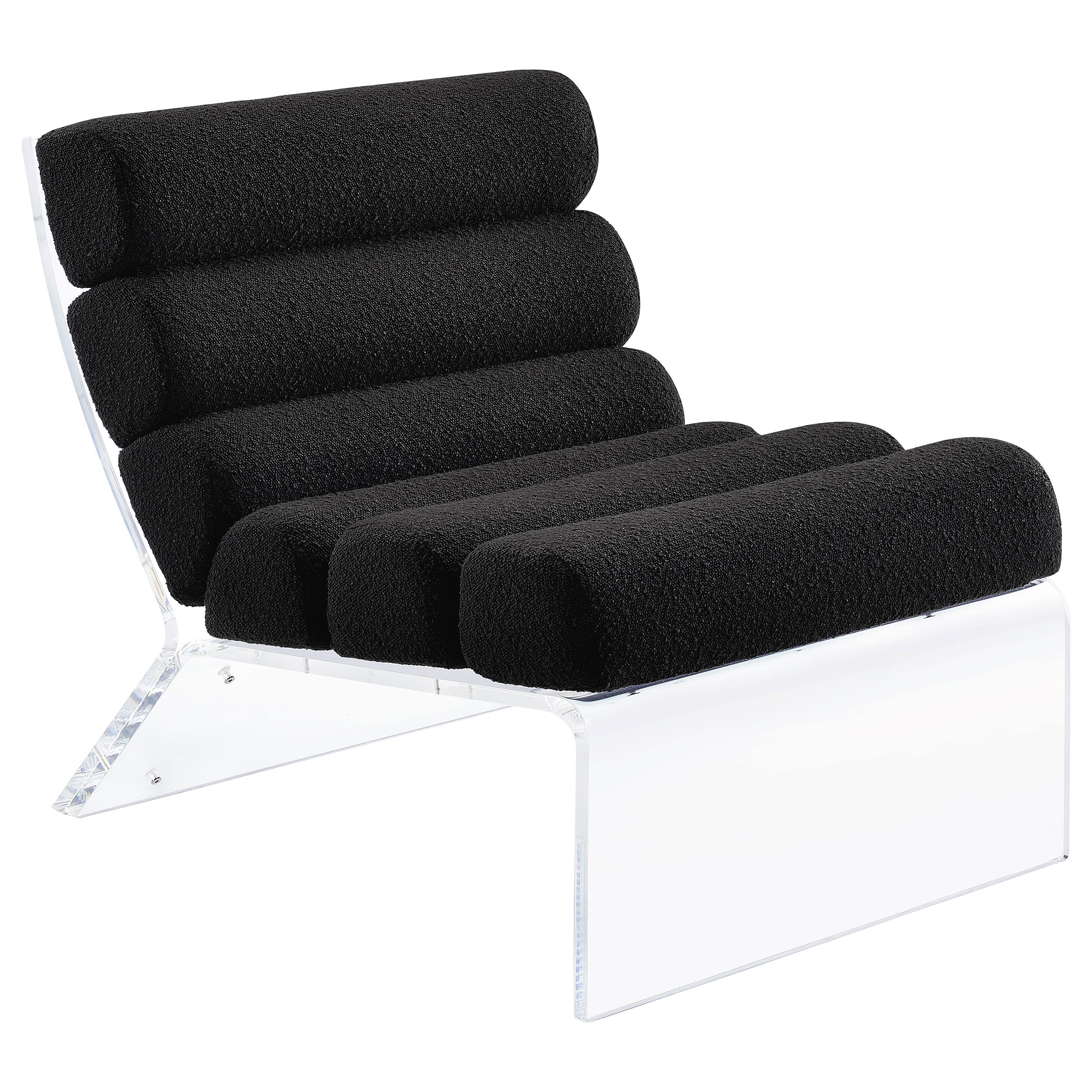 Dar Furniture - Coaster - Serreta Boucle Upholstered Armless Acrylic Chair Black - 903162