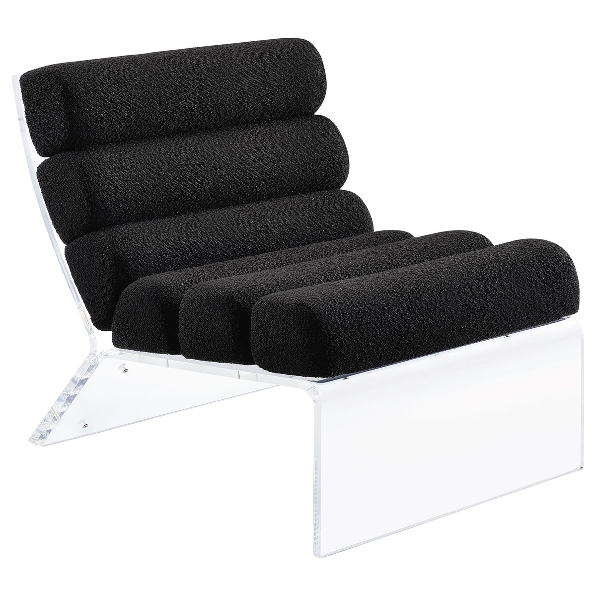 Dar Furniture - Coaster - Serreta Boucle Upholstered Armless Acrylic Chair Black - 903162