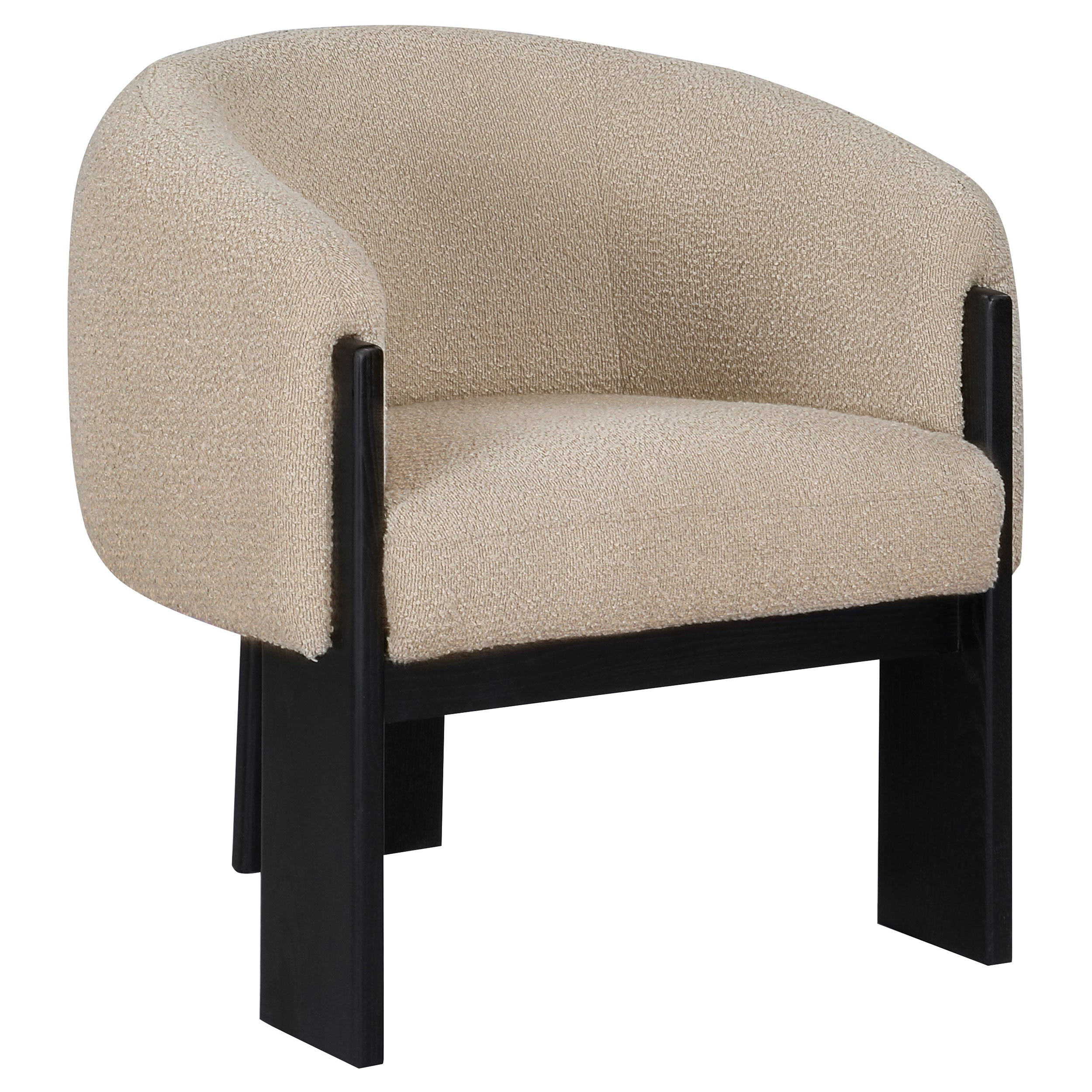 Dar Furniture - Coaster - Valdez Boucle Upholstered Barrel Back Accent Chair Beige - 903165