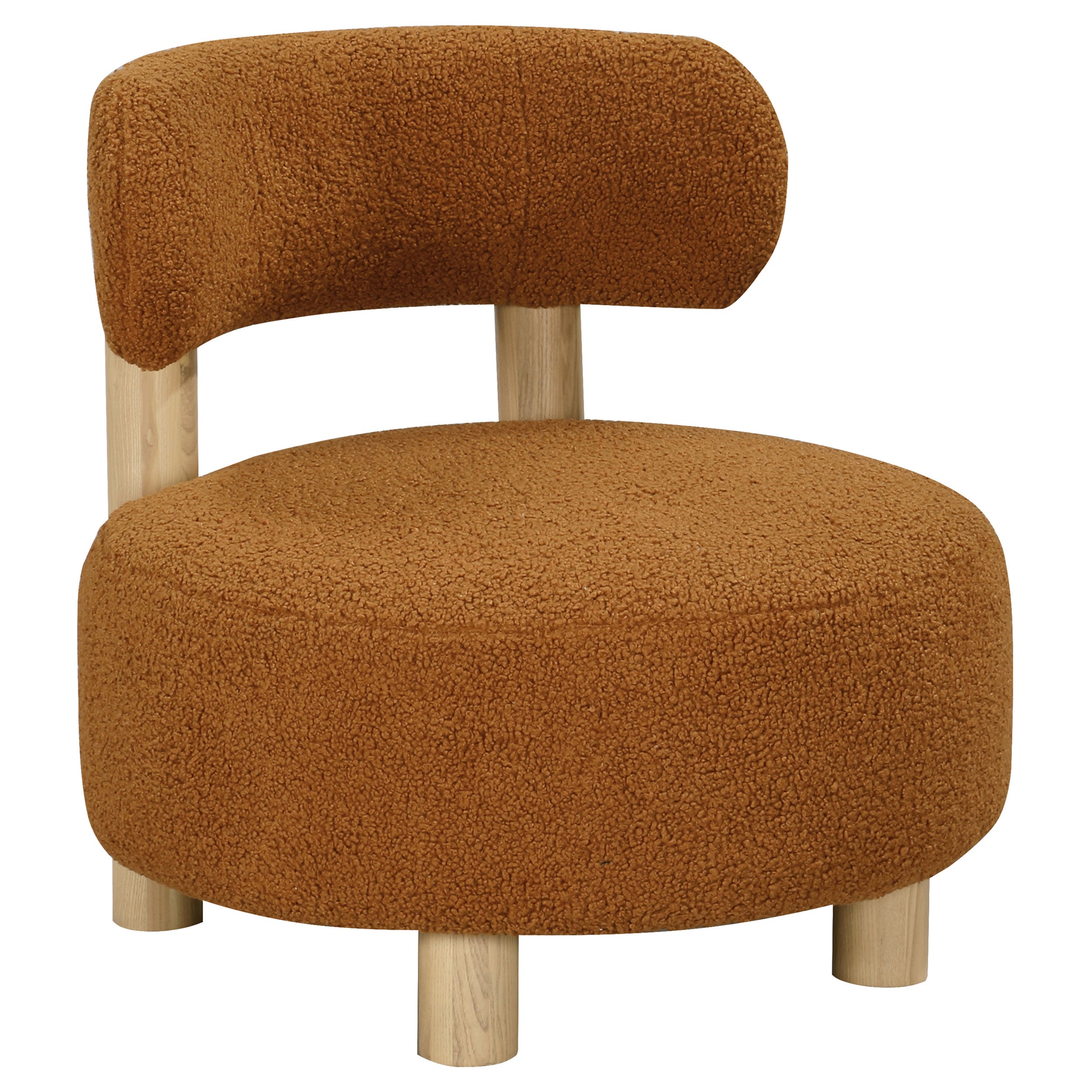 Dar Furniture - Coaster - Zonie Boucle Upholstered Barrel Back Accent Chair Orange - 903167