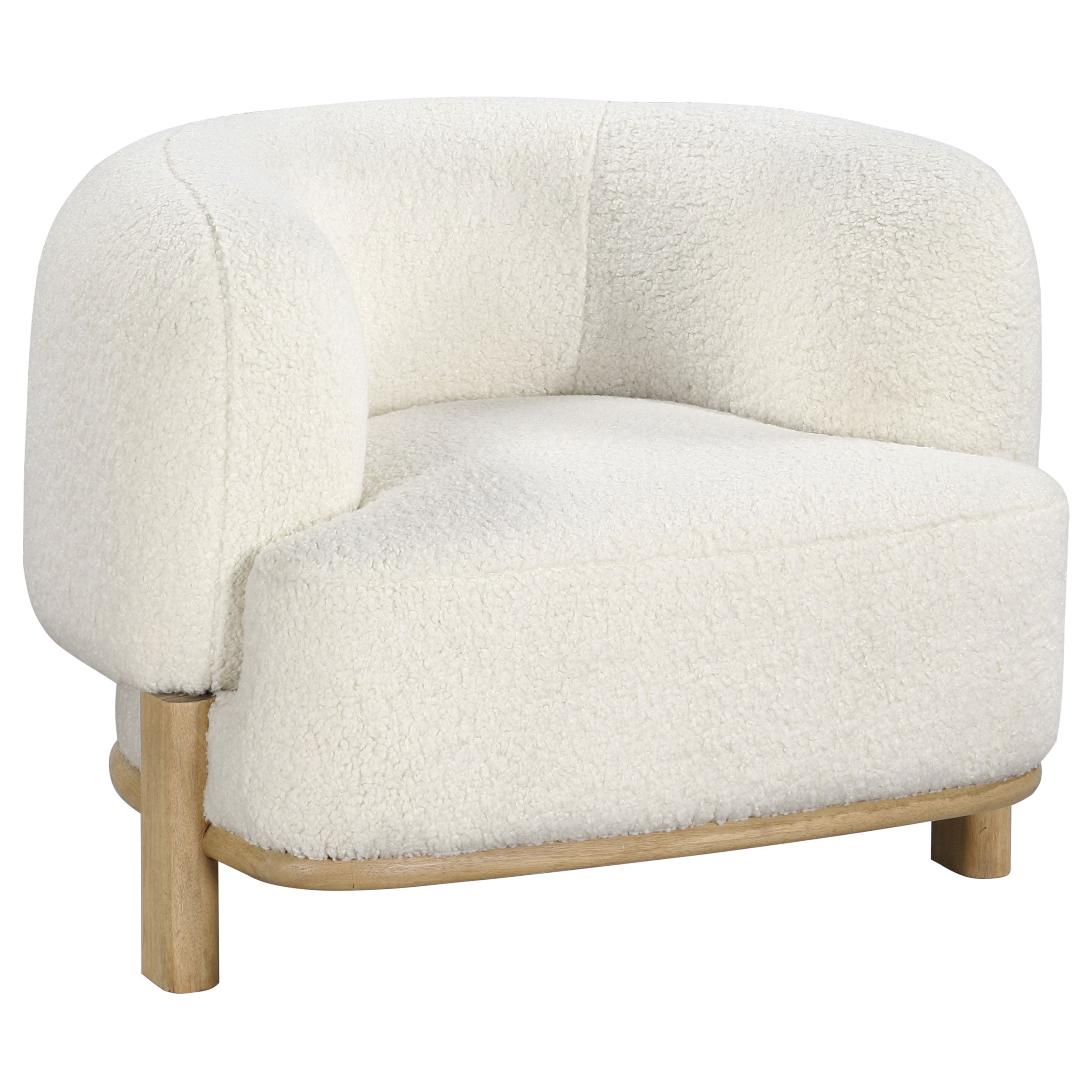 Dar Furniture - Coaster - Lawler Upholstered Barrel Back Accent Chair Ivory and Natural - 903169