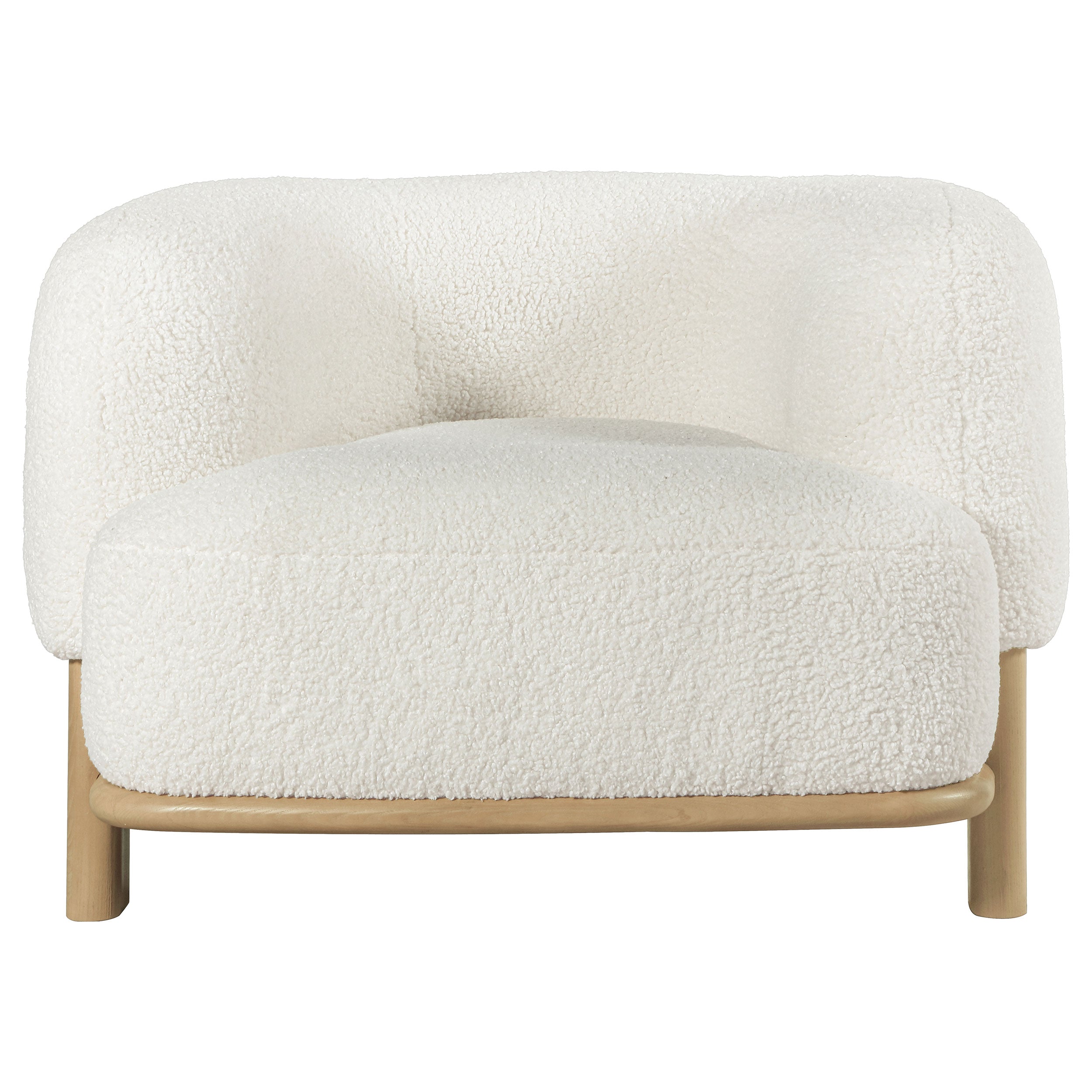 Lawler Upholstered Barrel Back Accent Chair Ivory and Natural