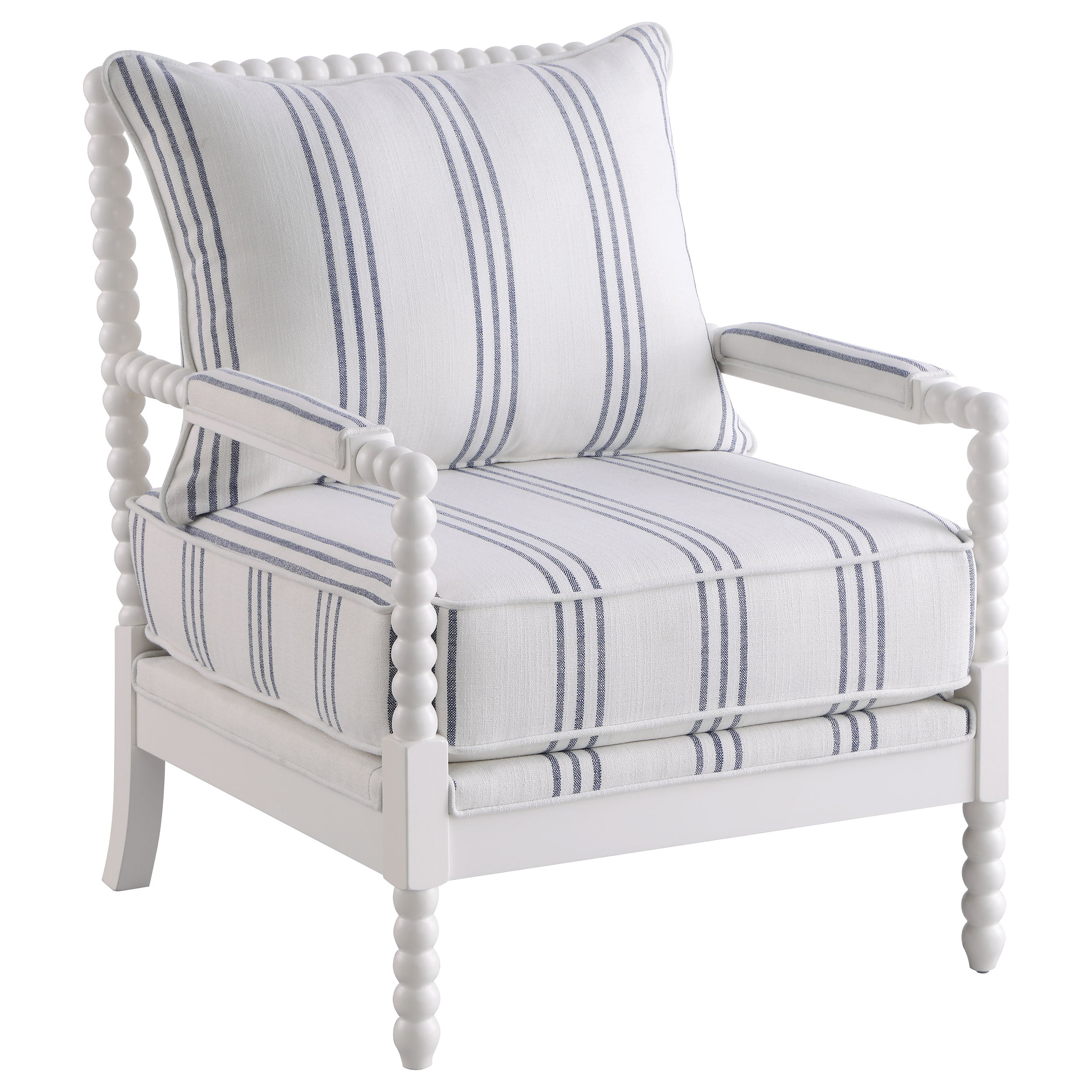Dar Furniture - Coaster - Blanchett Upholstered Bobbin Accent Chair White - 903835