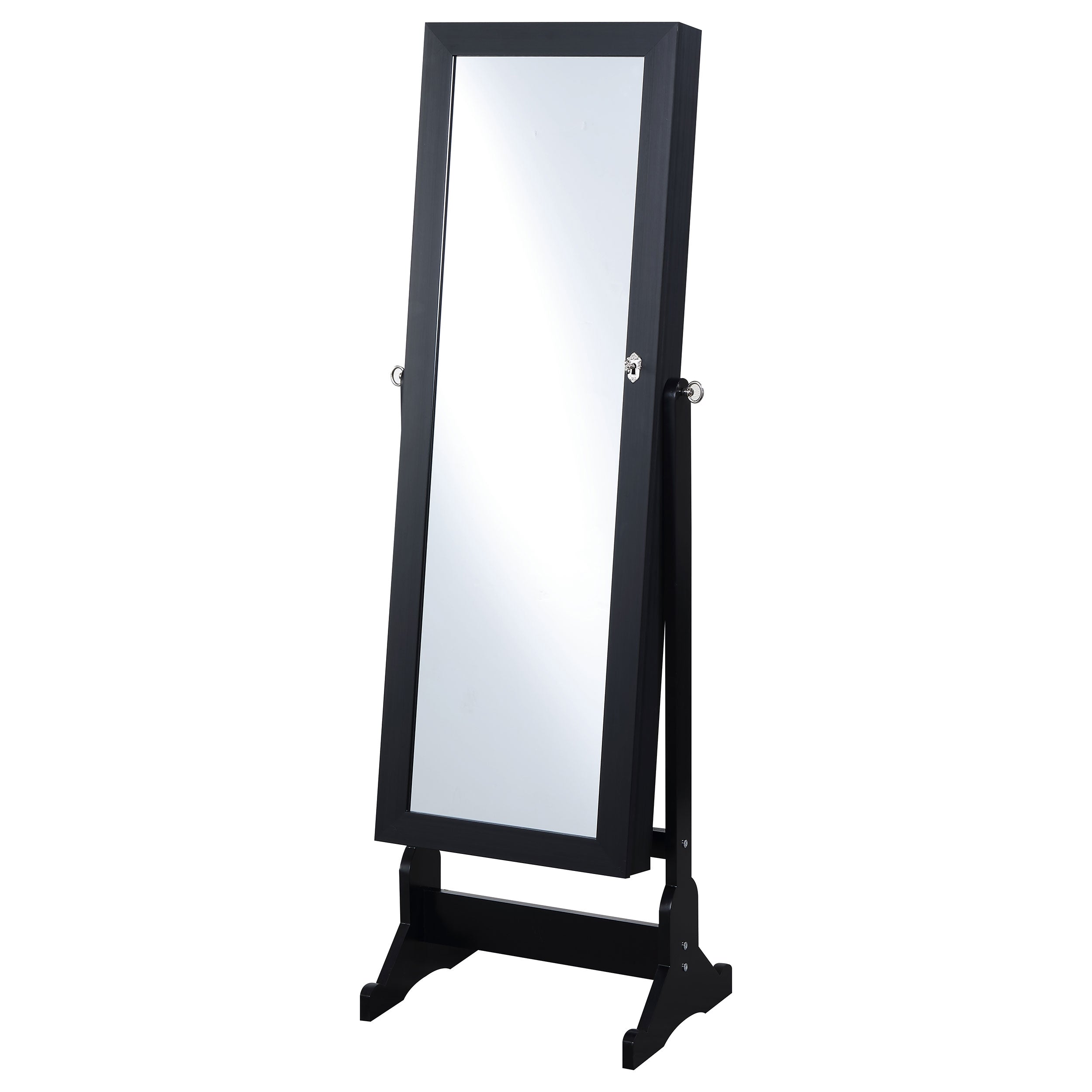 Dar Furniture - Coaster - Tutuola Cheval Mirror with Jewelry Storage Black - 904039