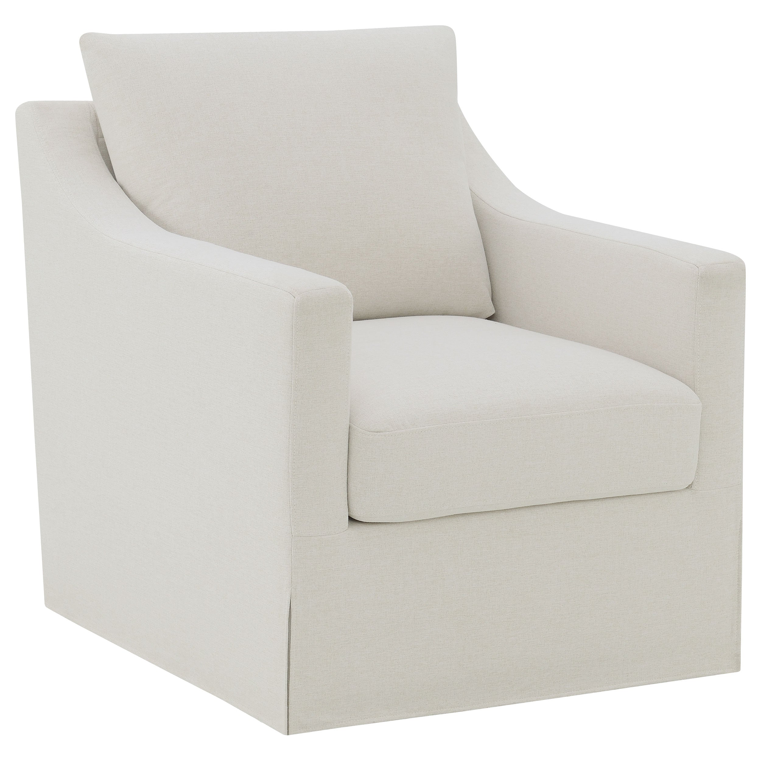 Dar Furniture - Coaster - Winter Upholstered Sloped Arm Accent Swivel Chair Beige - 904133