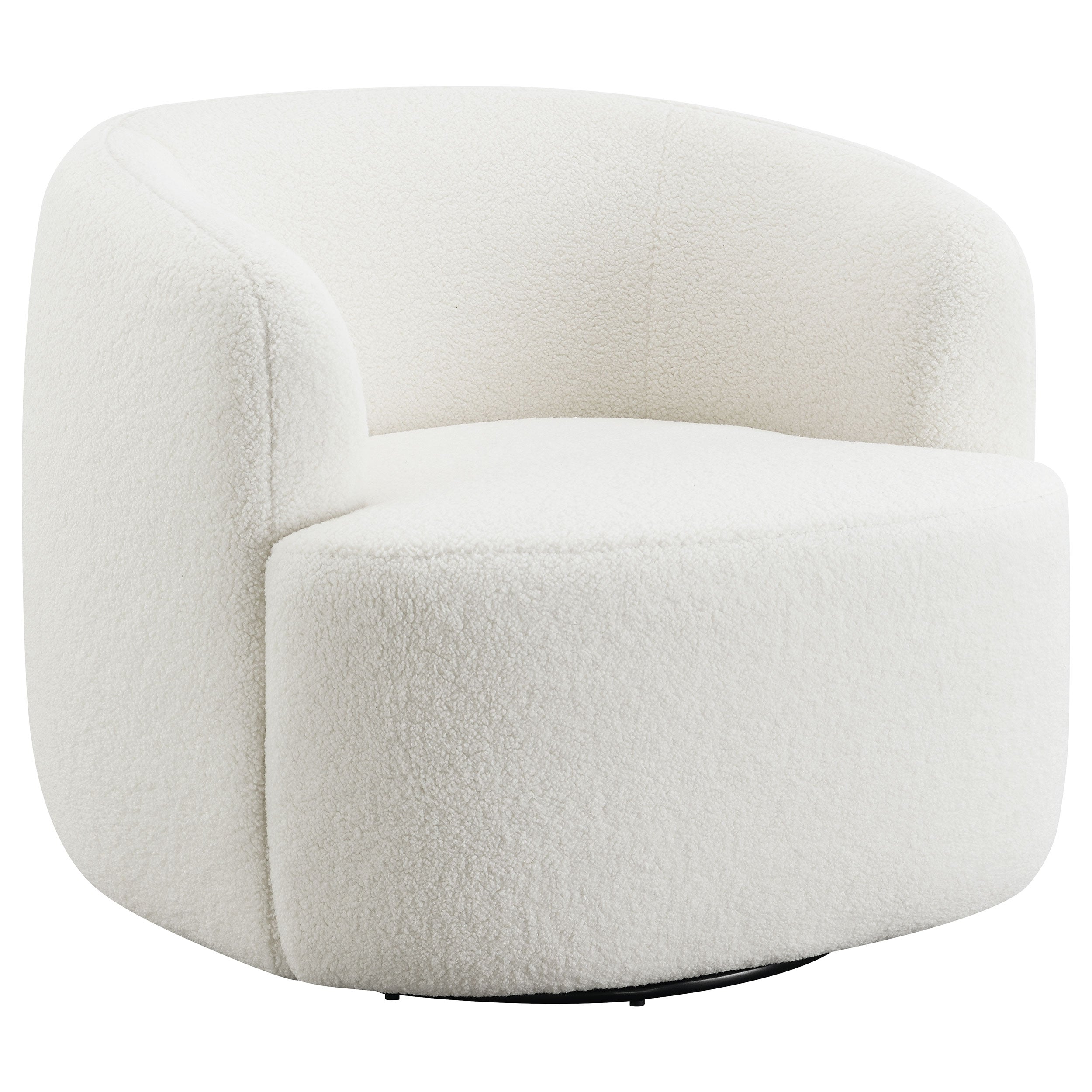 Dar Furniture - Coaster - Hudson Faux Sheepskin Upholstered Swivel Chair Natural - 905726