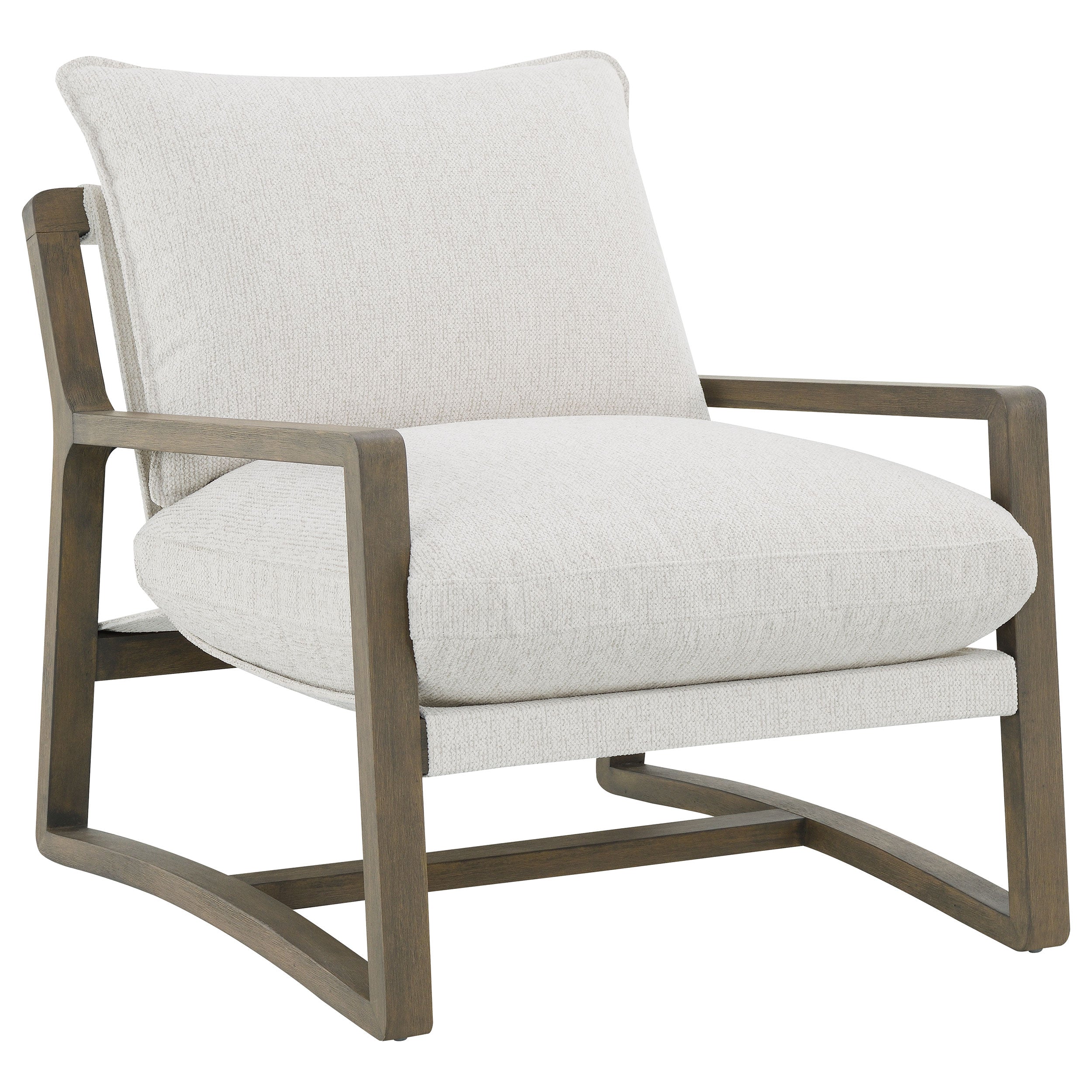 Dar Furniture - Coaster - Geneva Boucle Upholstered Wood Arm Accent Chair Sand - 907509