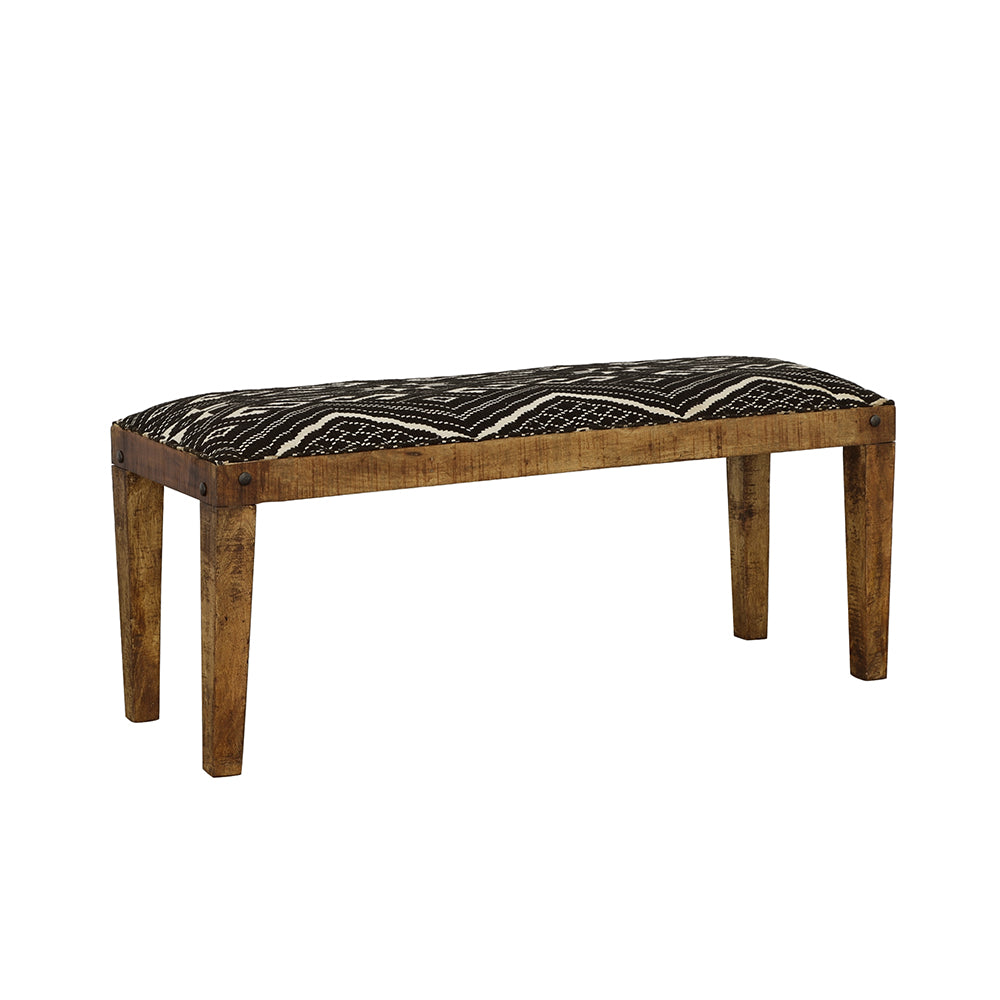 Dar Furniture - Coaster - Lamont Fabric Upholstered Accent Bench Black and Natural - 910177