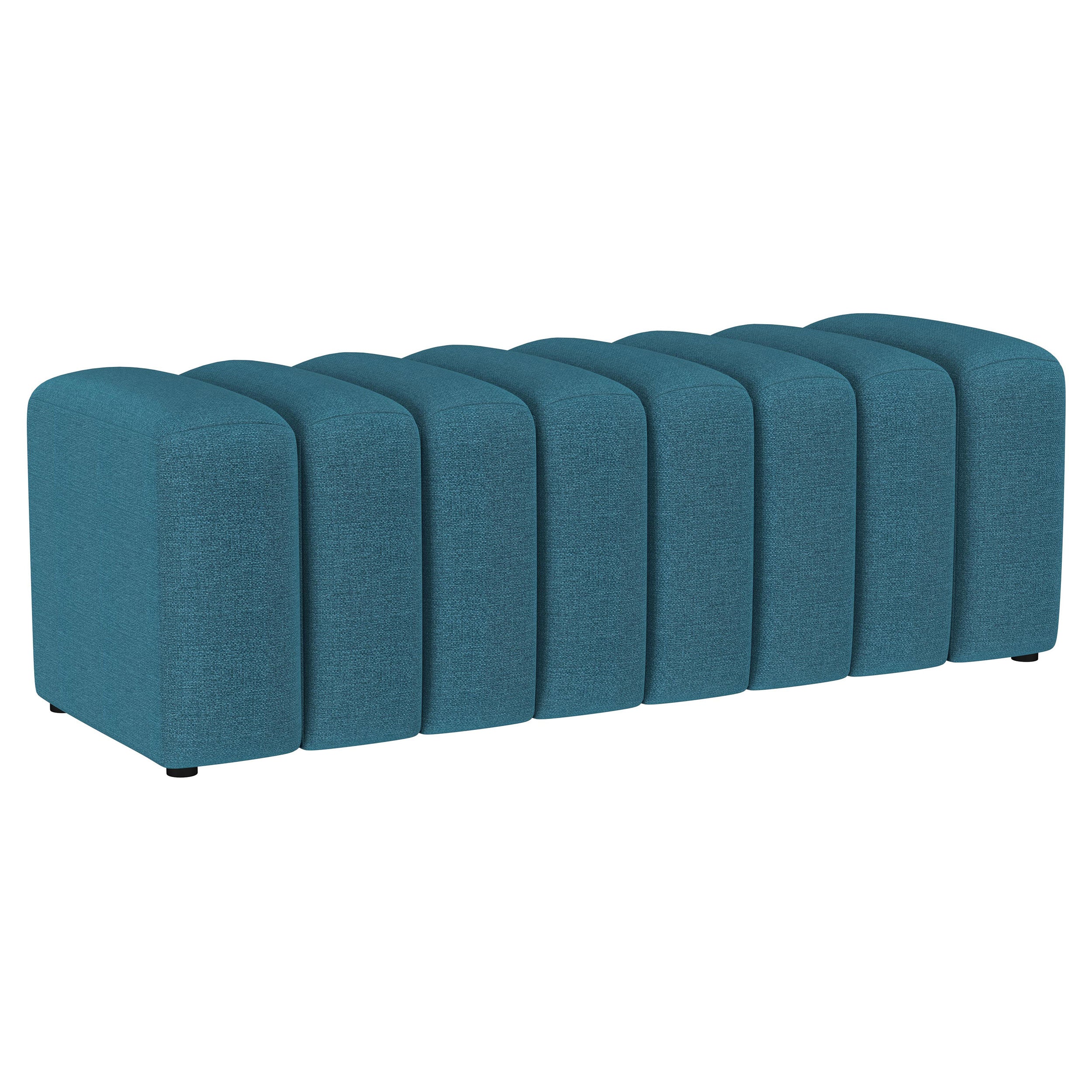 Dar Furniture - Coaster - Summer Fabric Upholstered Tufted Accent Bench Peacock Blue - 910293