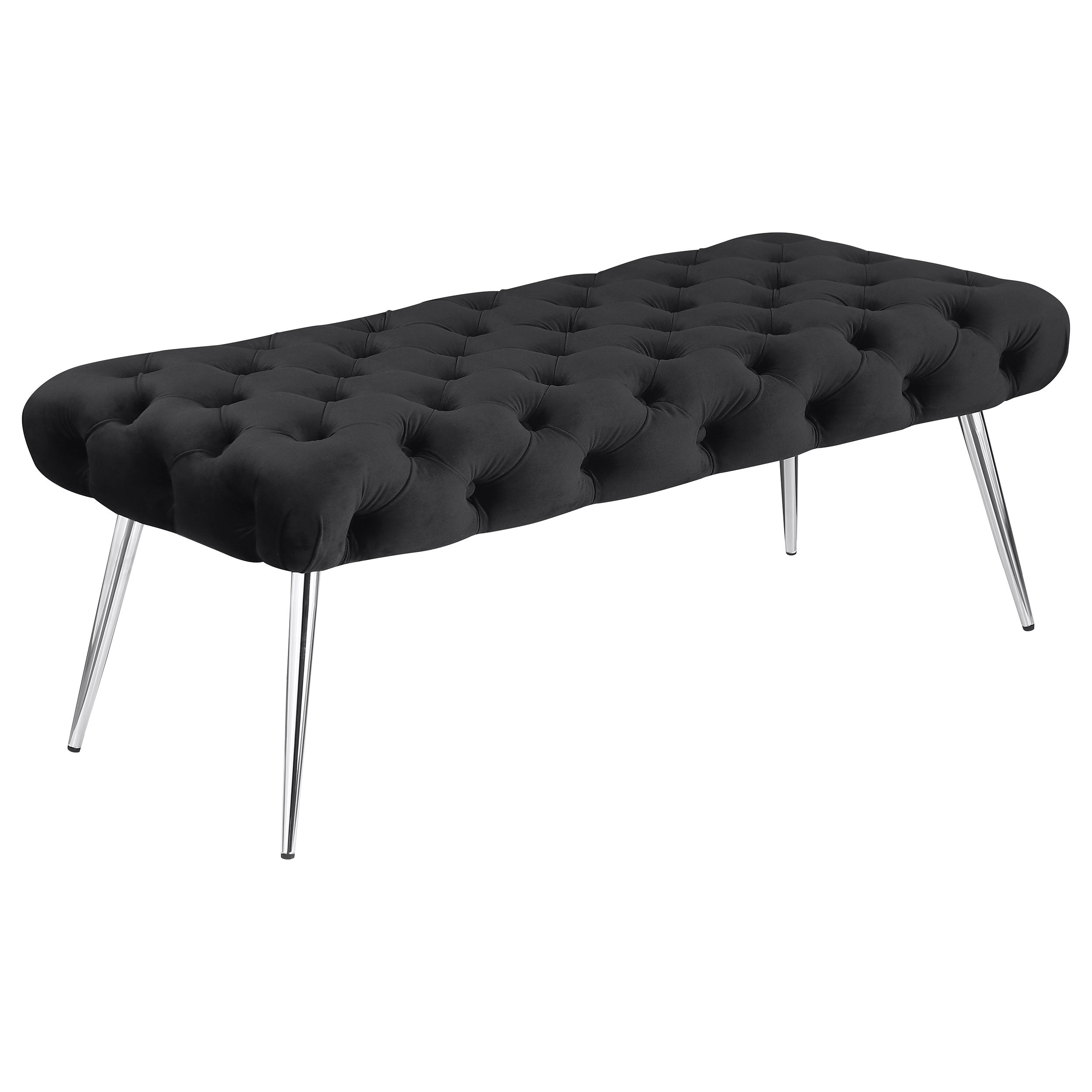 Dar Furniture - Coaster - Ella Upholstered Tufted Bench Stainless Steel Legs Black - 910333