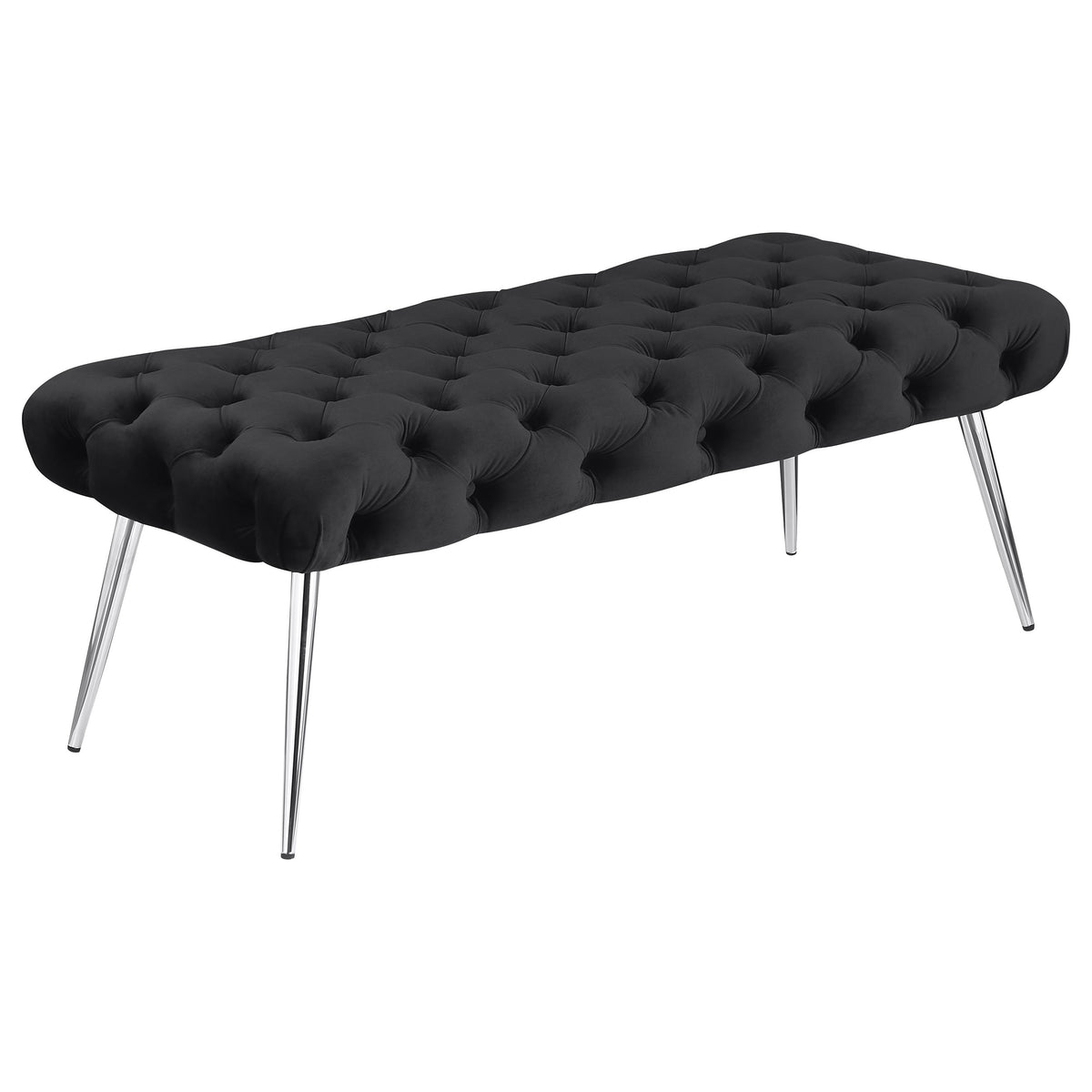 Dar Furniture - Coaster - Ella Upholstered Tufted Bench Stainless Steel Legs Black - 910333