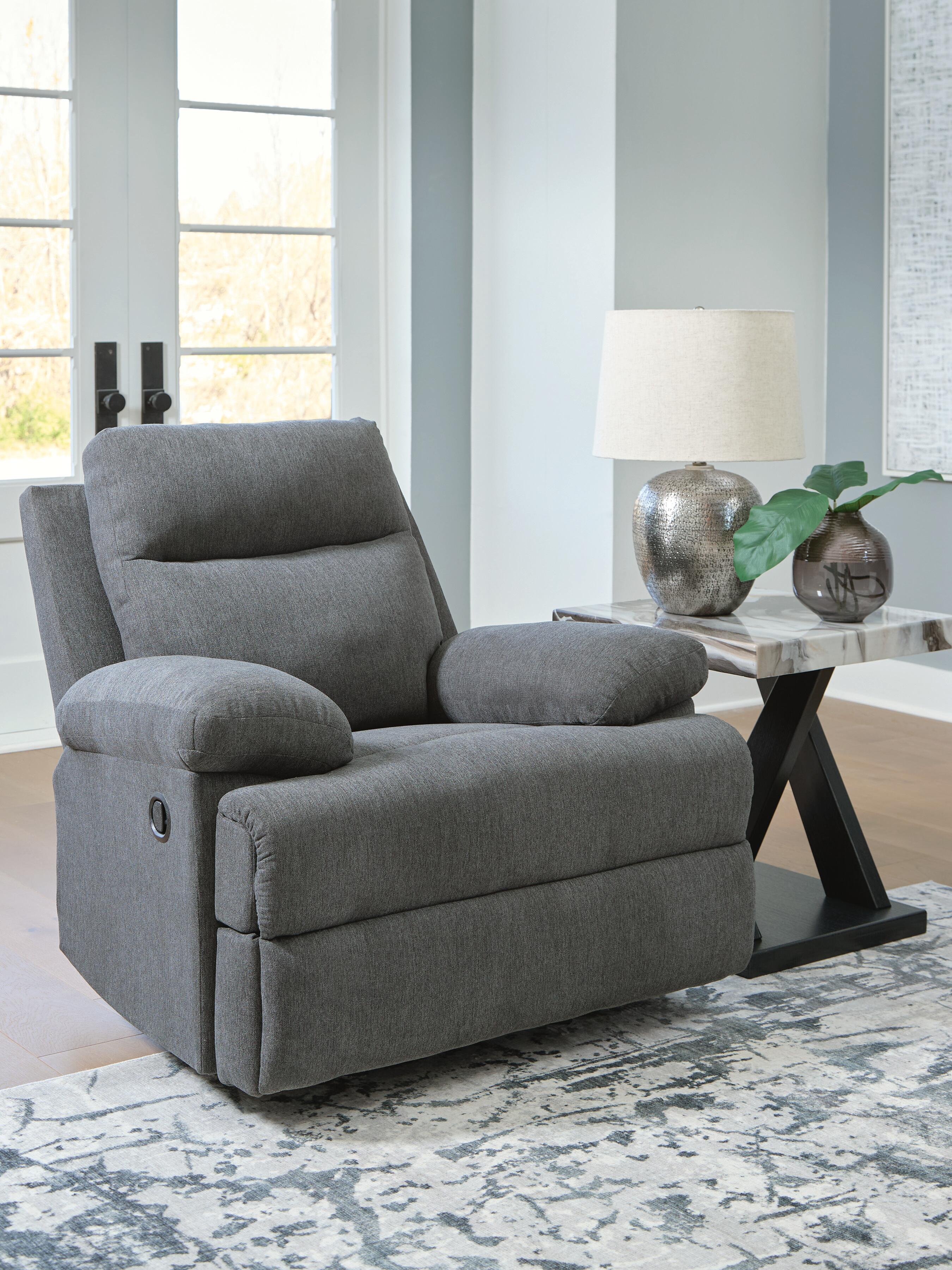 Dar Furniture - Ashley Furniture - Side-Swipe Recliner - Rocker Recliner / Charcoal - PC9140625