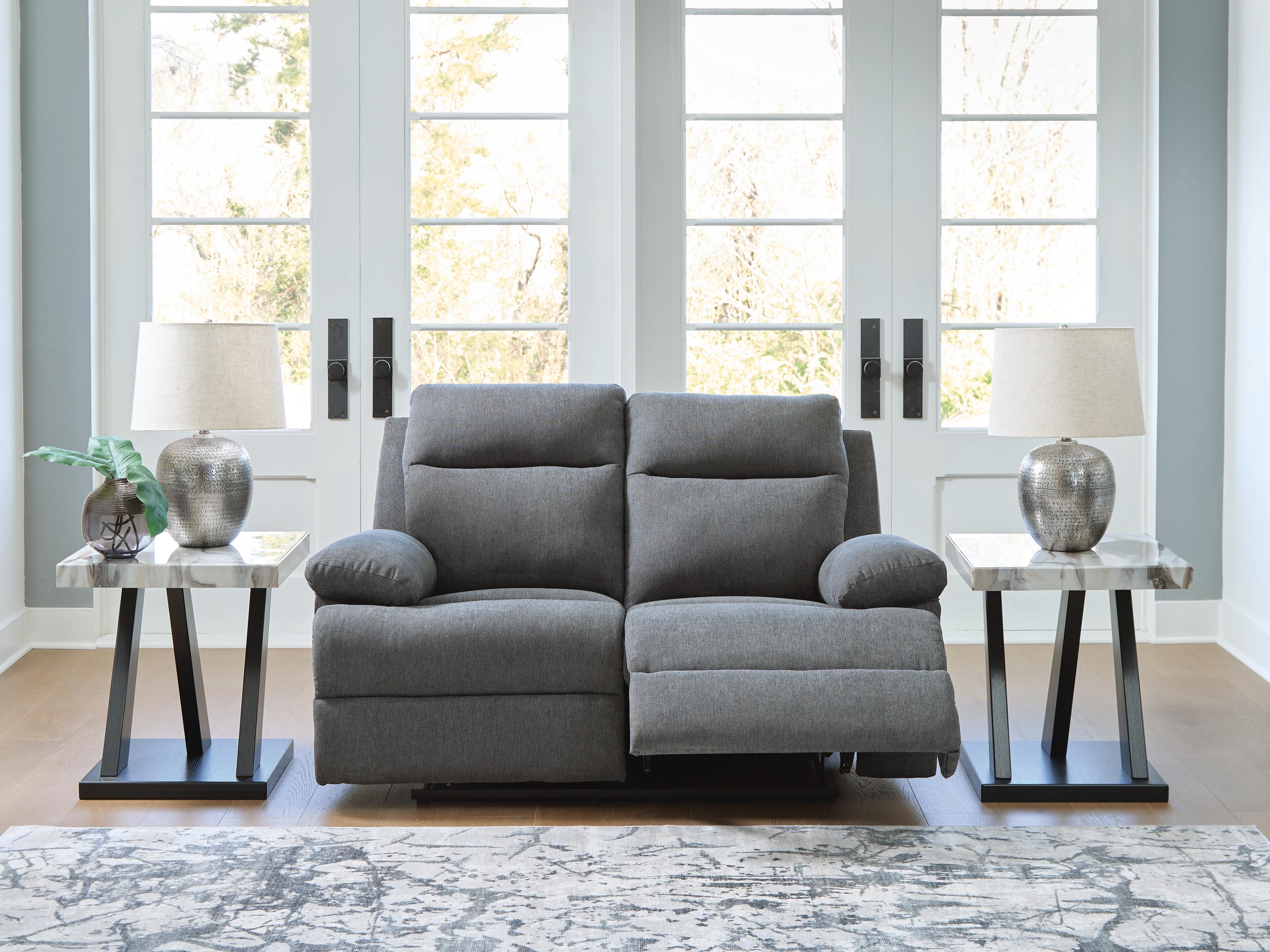 Dar Furniture - Ashley Furniture - Side-Swipe Reclining Loveseat - Reclining Loveseat / Charcoal - PC9140686