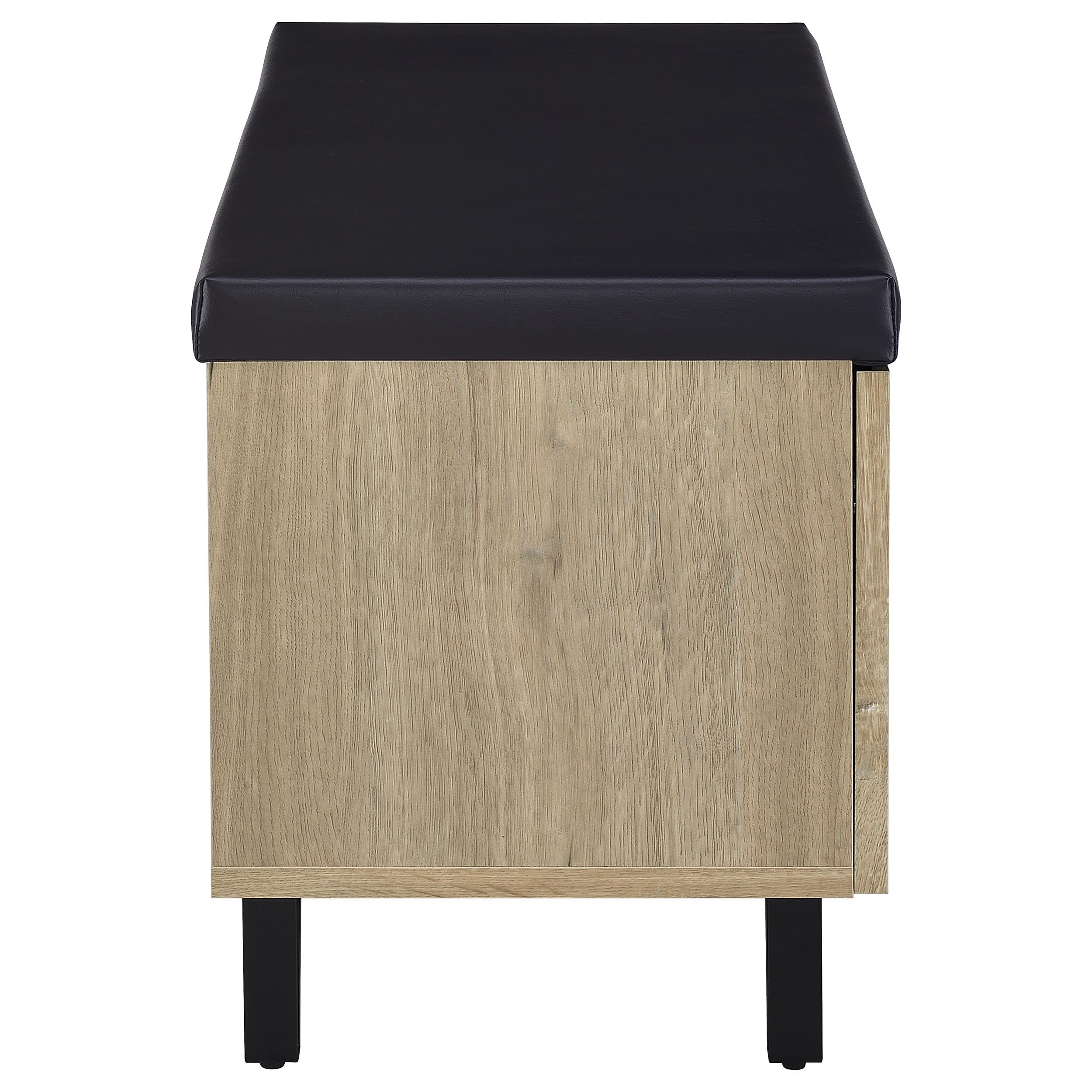 Brixton 2-door Padded Entryway Shoe Storage Bench White Oak