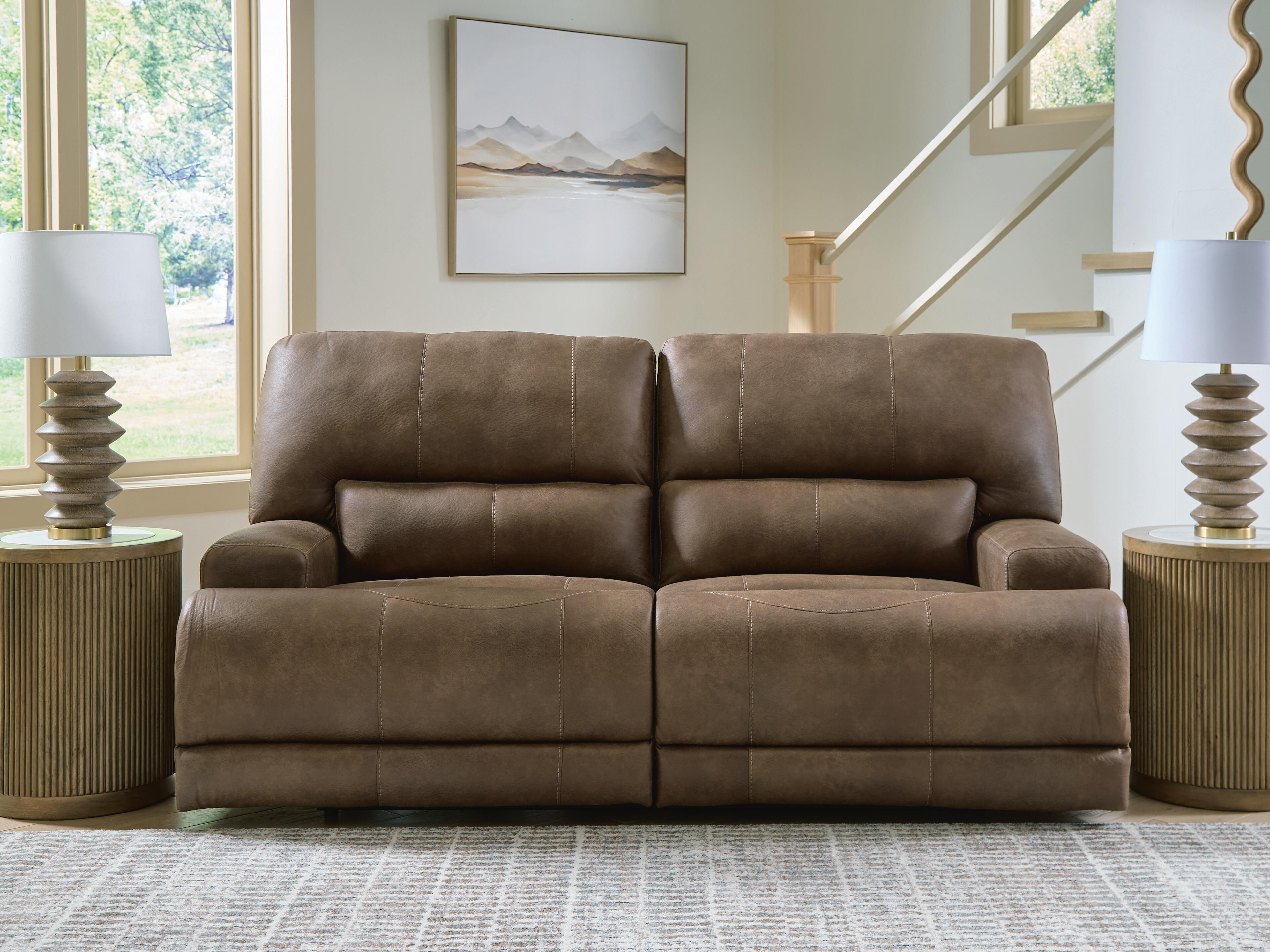 Dar Furniture - Ashley Furniture - Beckley Place Power Reclining Sofa - 2 Seat PWR REC Sofa ADJ HDREST / Earth - PC9180247