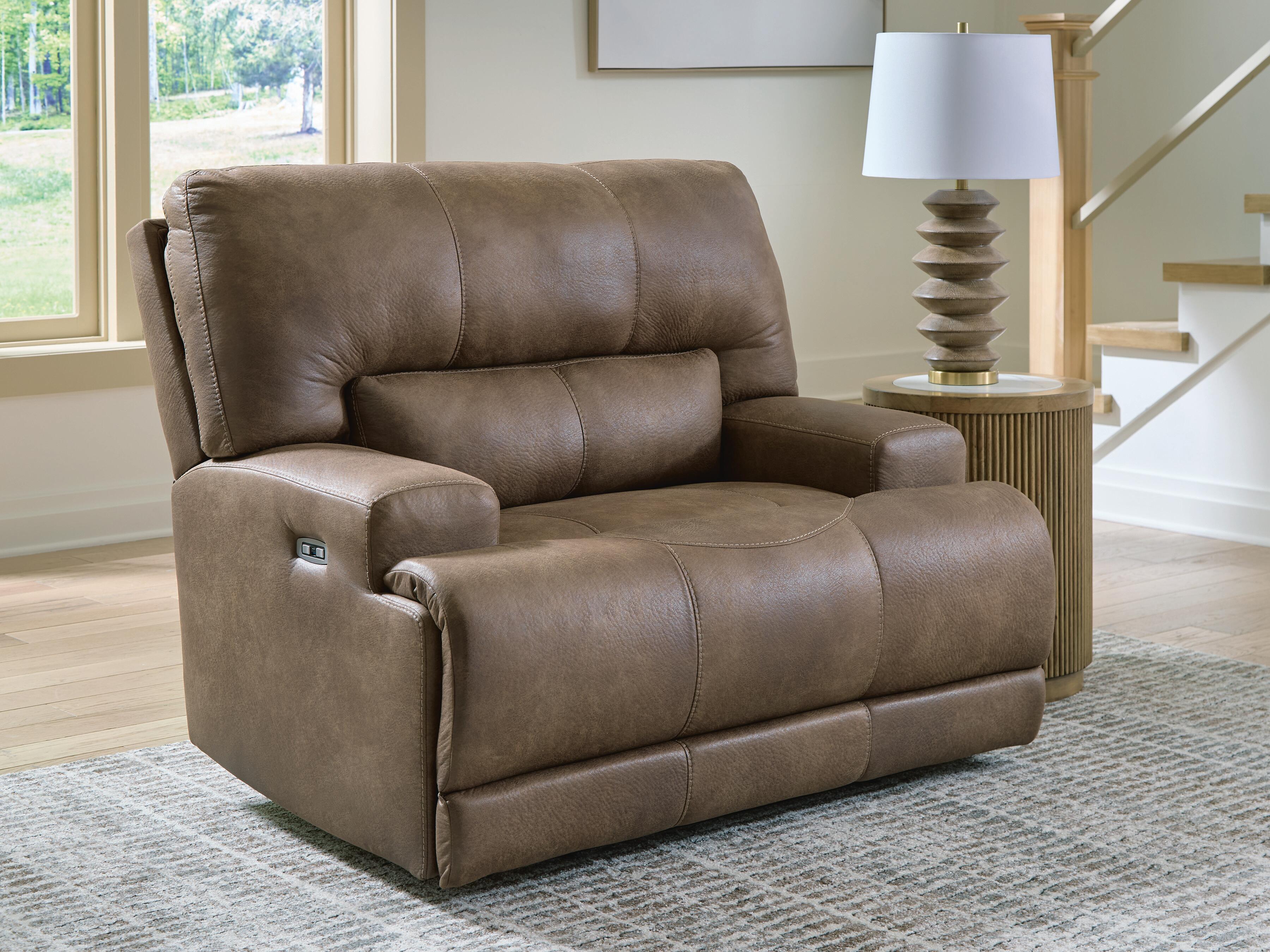 Dar Furniture - Ashley Furniture - Beckley Place Power Recliner - PWR Recliner/ADJ Headrest / Earth - PC9180282