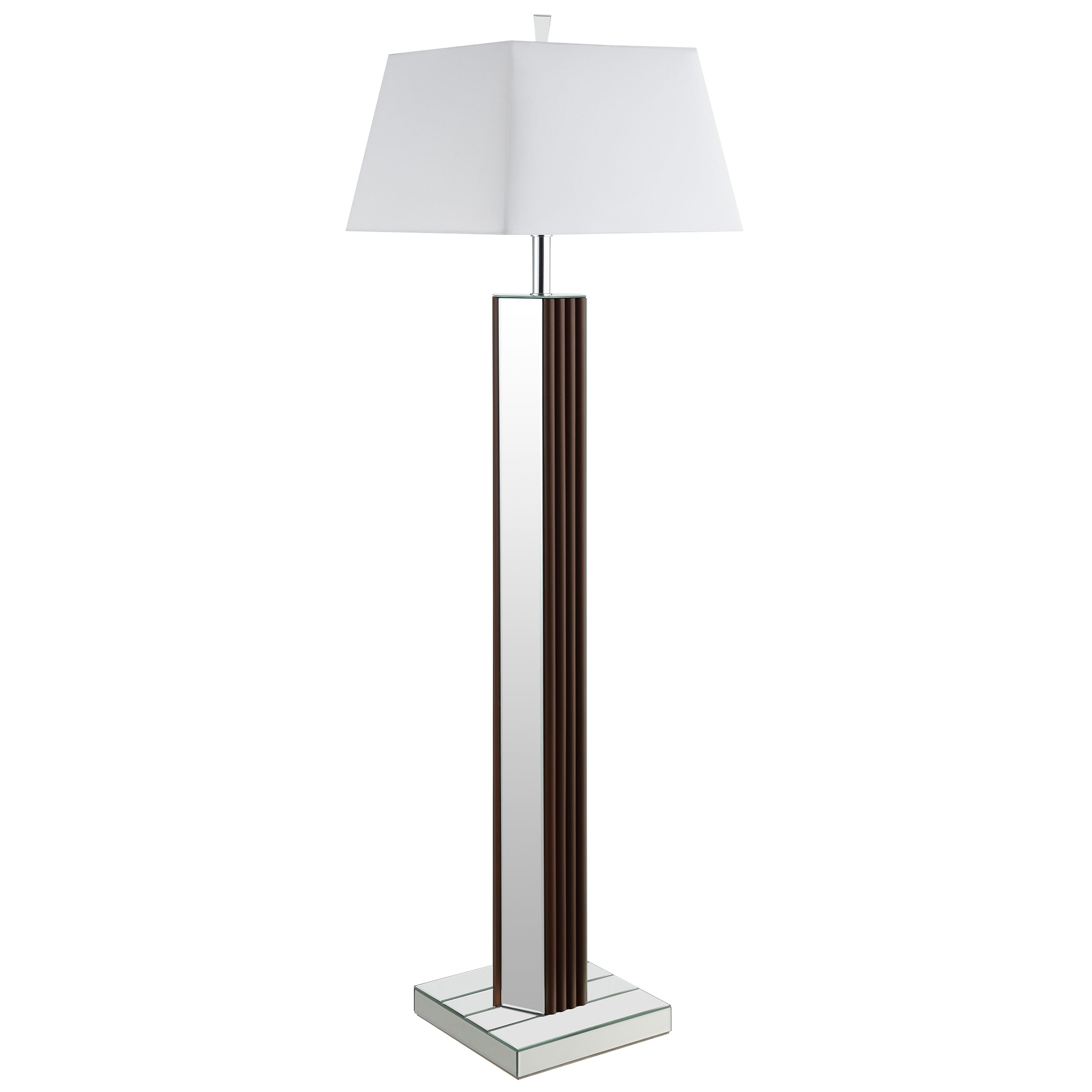 Dar Furniture - Coaster - Elena 67-inch Square Tapered Mirrored Floor Lamp Brown - 920178