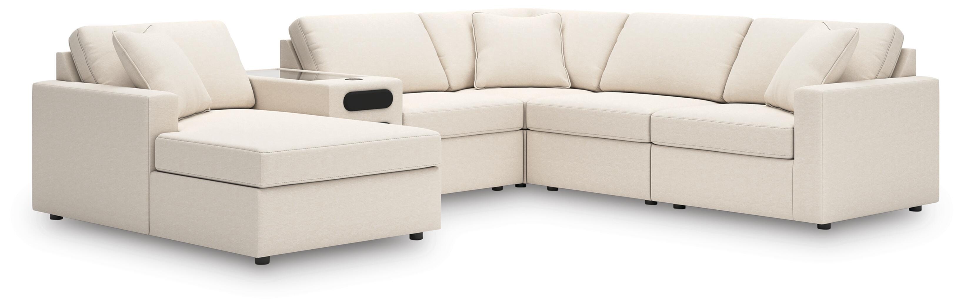 Dar Furniture - Ashley Furniture - Modmax 6-Piece Sectional with Audio System and Chaise - RAF 6-Piece Sectional with Audio System and Chaise / Oyster - 92103S50