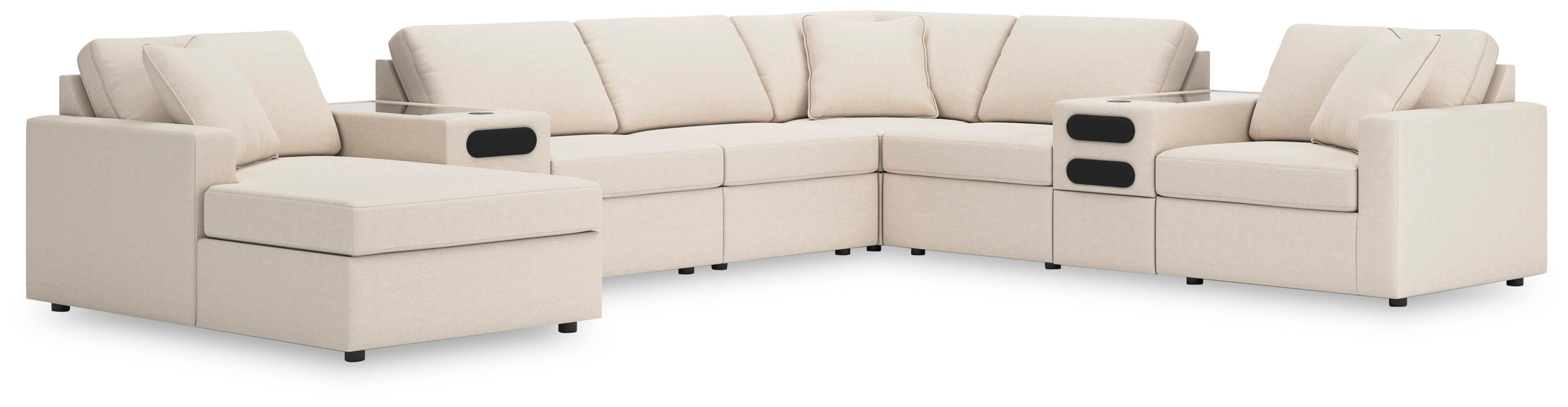 Dar Furniture - Ashley Furniture - Modmax 8-Piece Sectional with Audio System and Chaise - RAF 8-Piece Sectional with Audio System and Chaise / Oyster - 92103S47