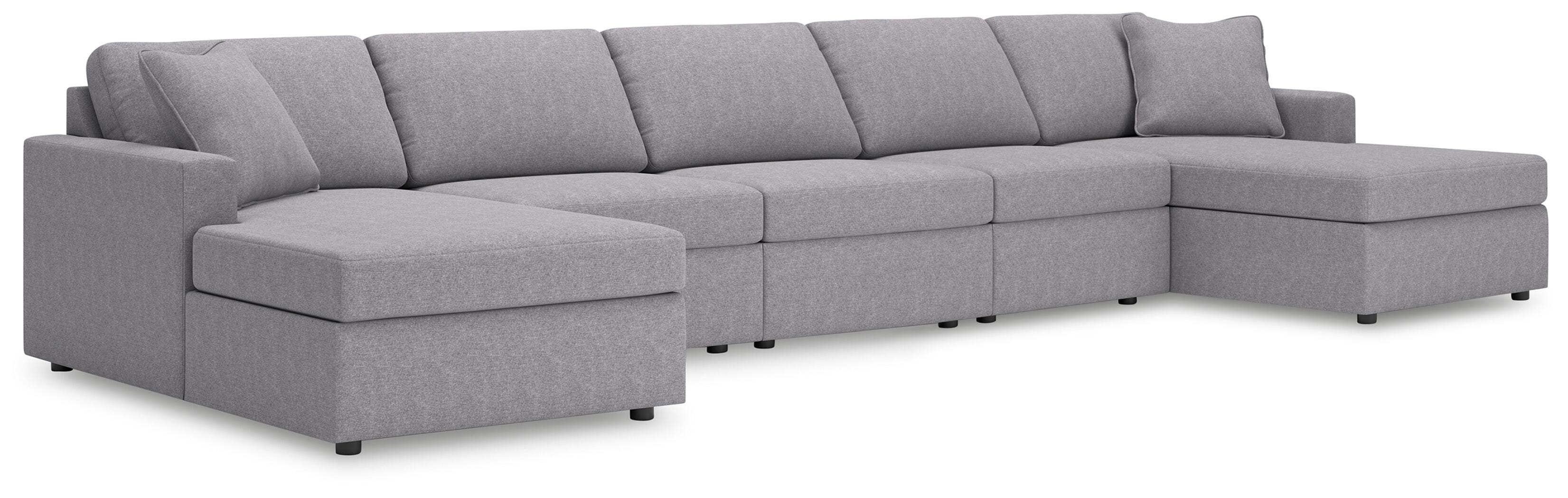 Dar Furniture - Ashley Furniture - Modmax 5-Piece Double Chaise Sectional - RAF 5-Piece Double Chaise Sectional / Granite - 92104S125