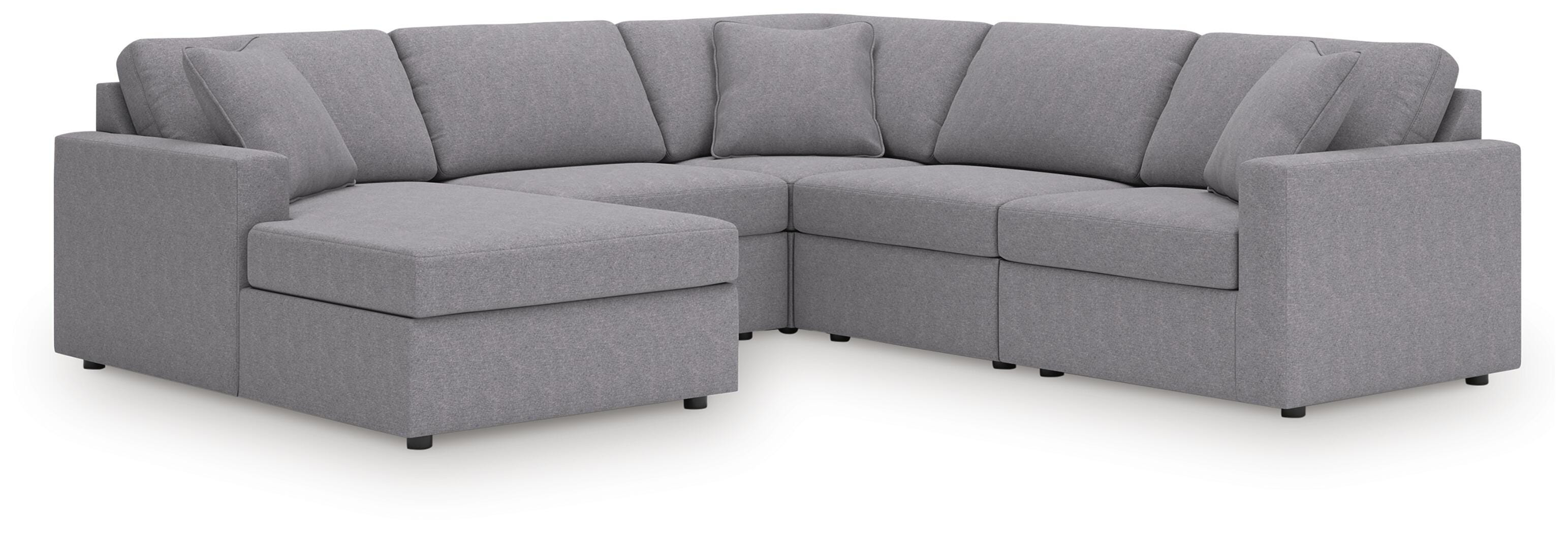 Dar Furniture - Ashley Furniture - Modmax 5-Piece Sectional with Chaise - RAF 5-Piece Sectional with Chaise / Granite - 92104S67